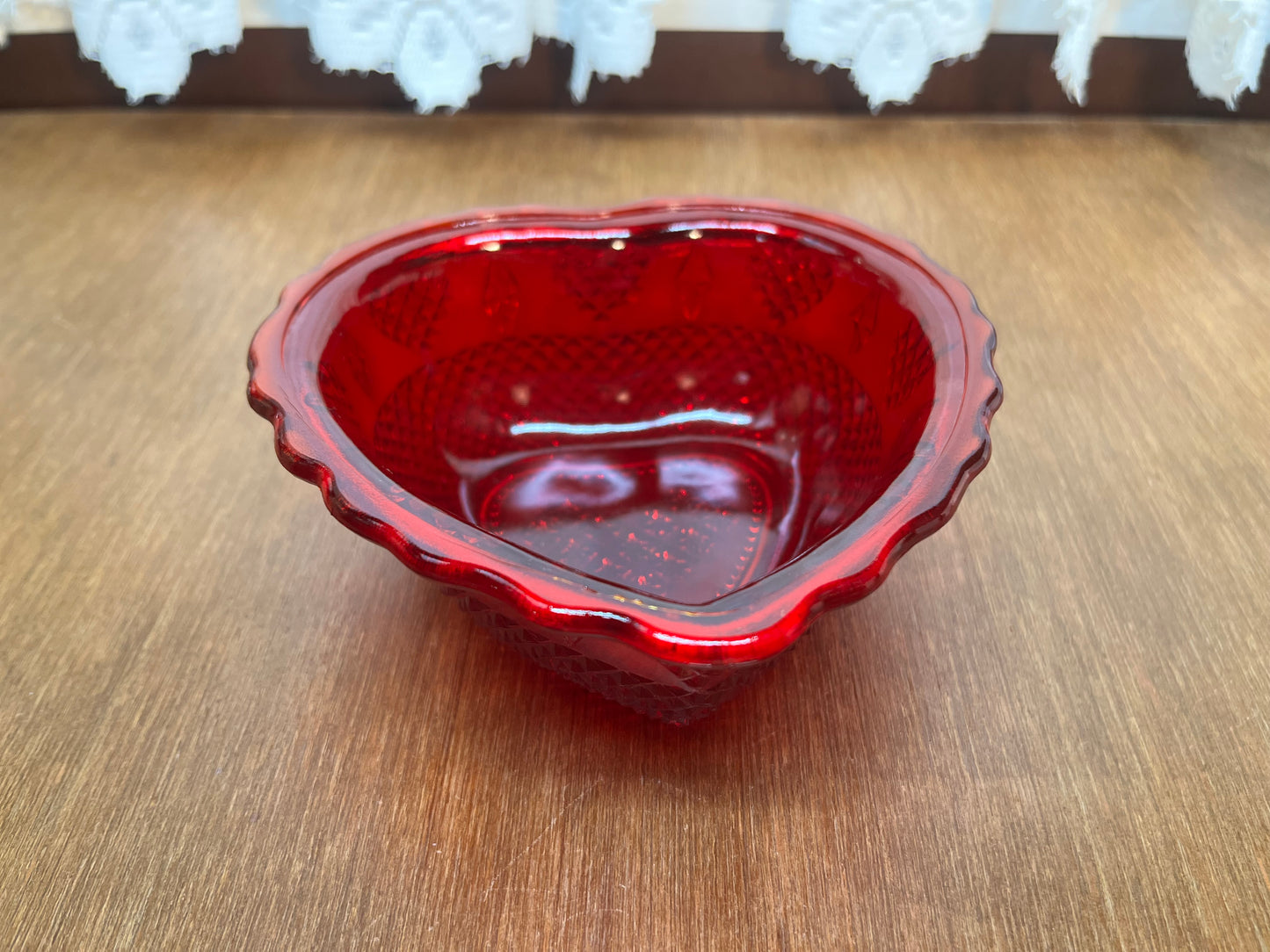 Vintage Ruby Red Fluorescent Heart