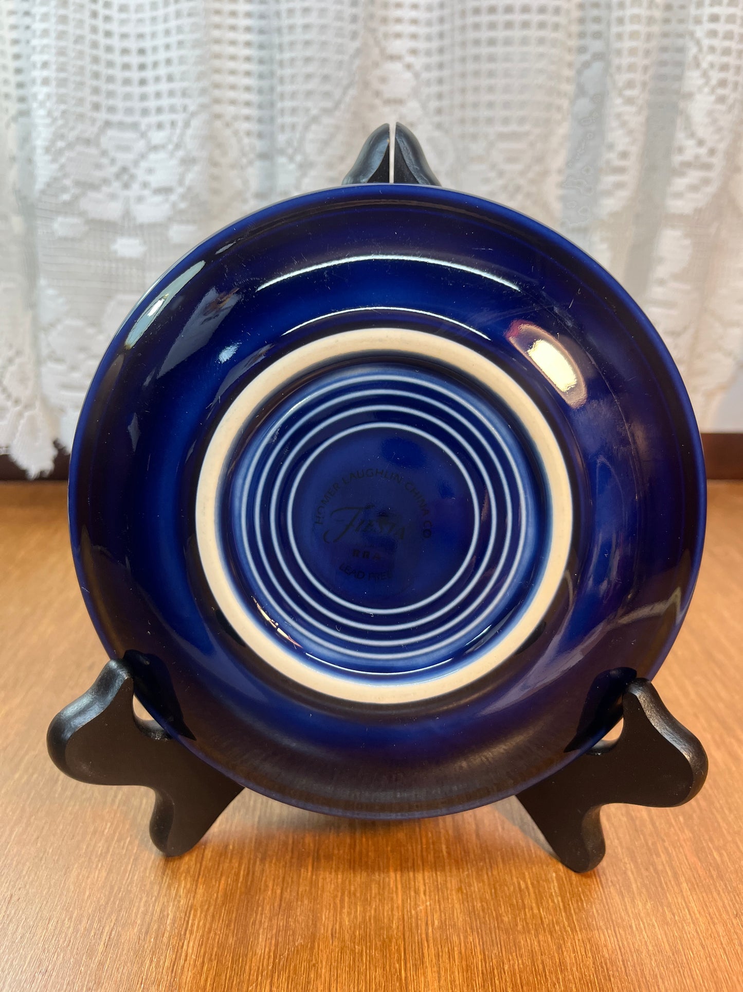 Cobalt Blue RRC Lead Free Homer Laughlin Fiesta Ware Tea Cup Plate