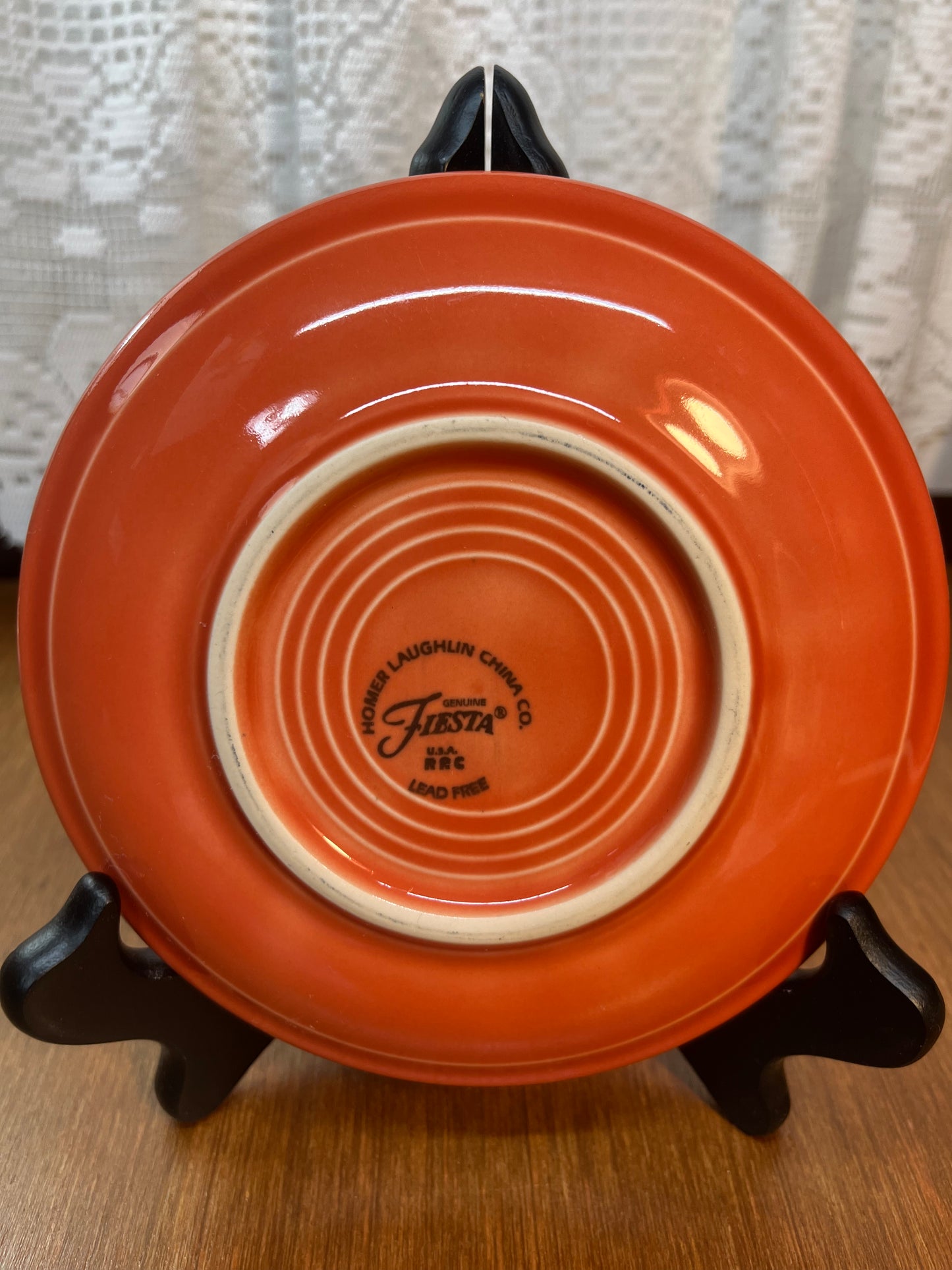 Orange RRC Lead Free Homer Laughlin Fiesta Ware Tea Plate