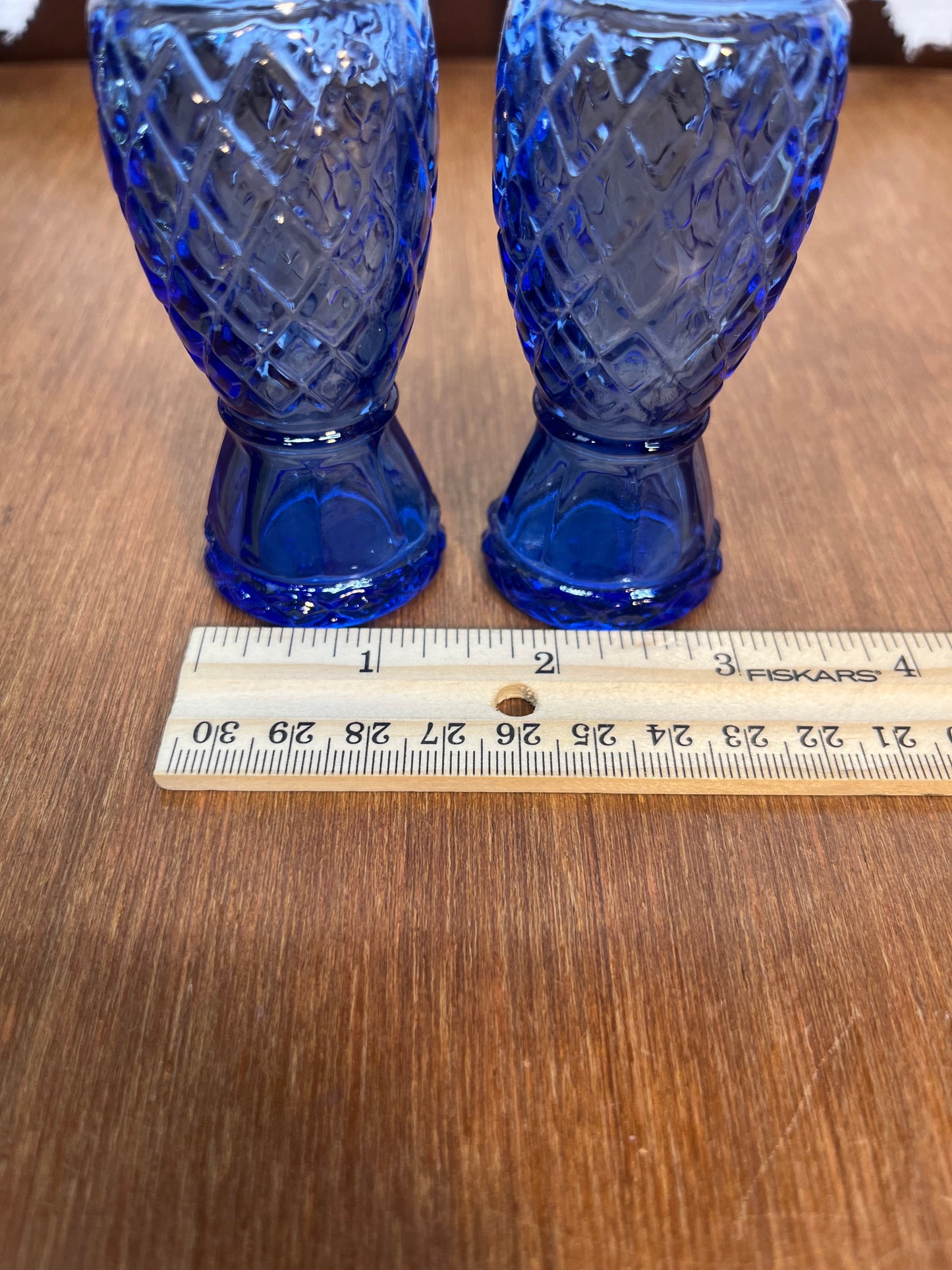 Vintage Blue Glass Avon Salt & Pepper Shakers