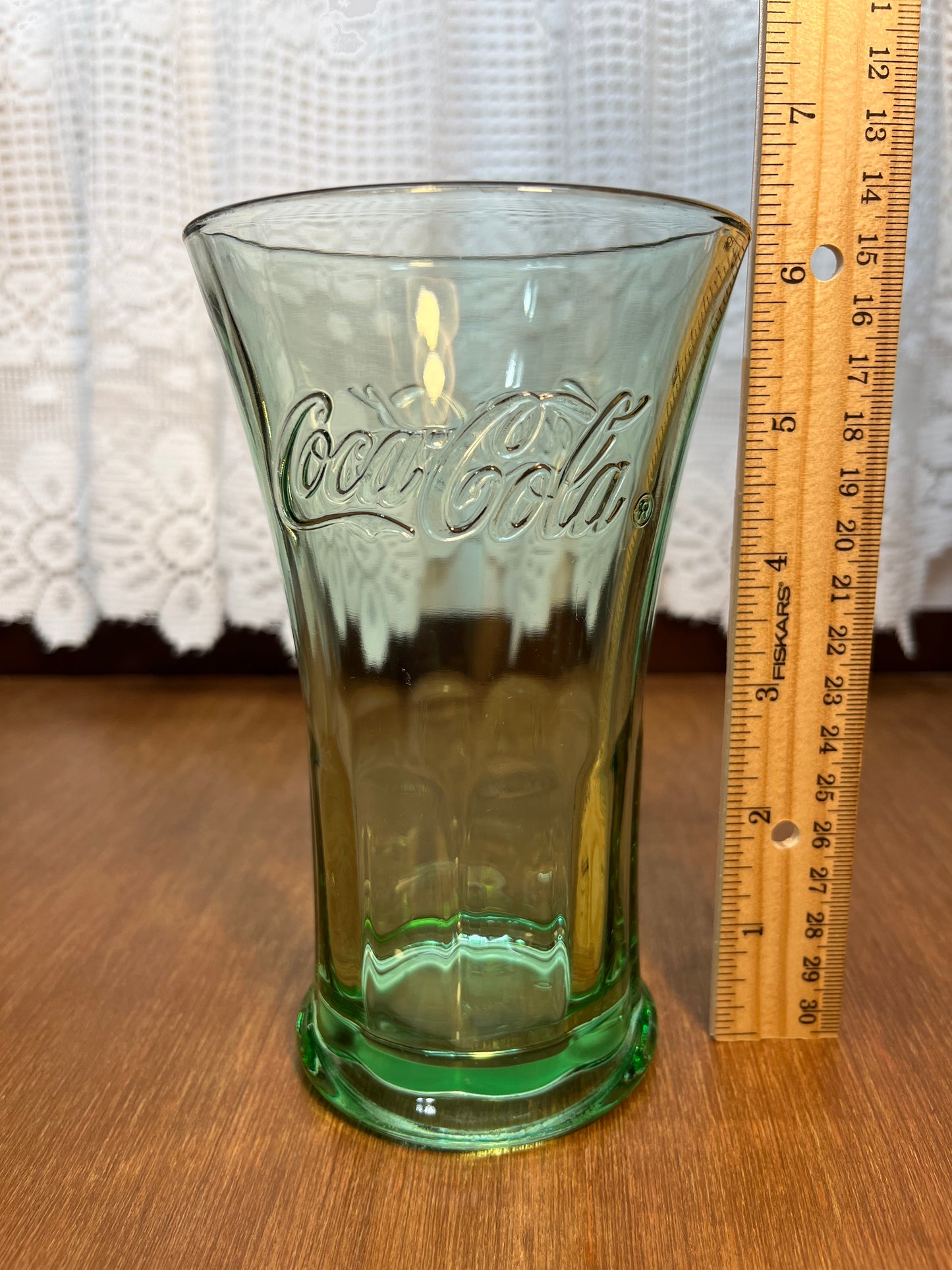Vintage Green Fluted Top Libbey Coca Cola Glass