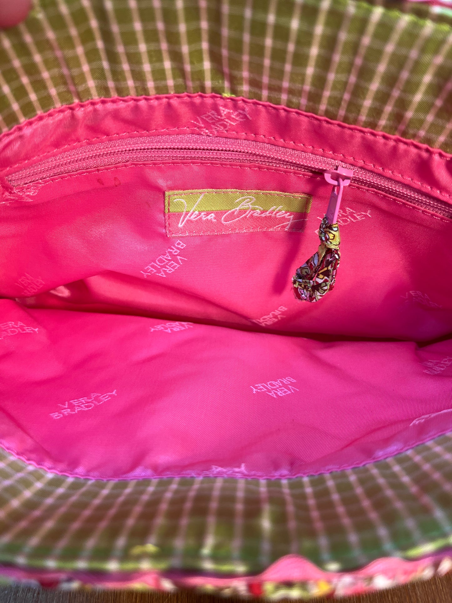 Pink & Green Paisley Floral Pattern Vera Bradley Hand Bag