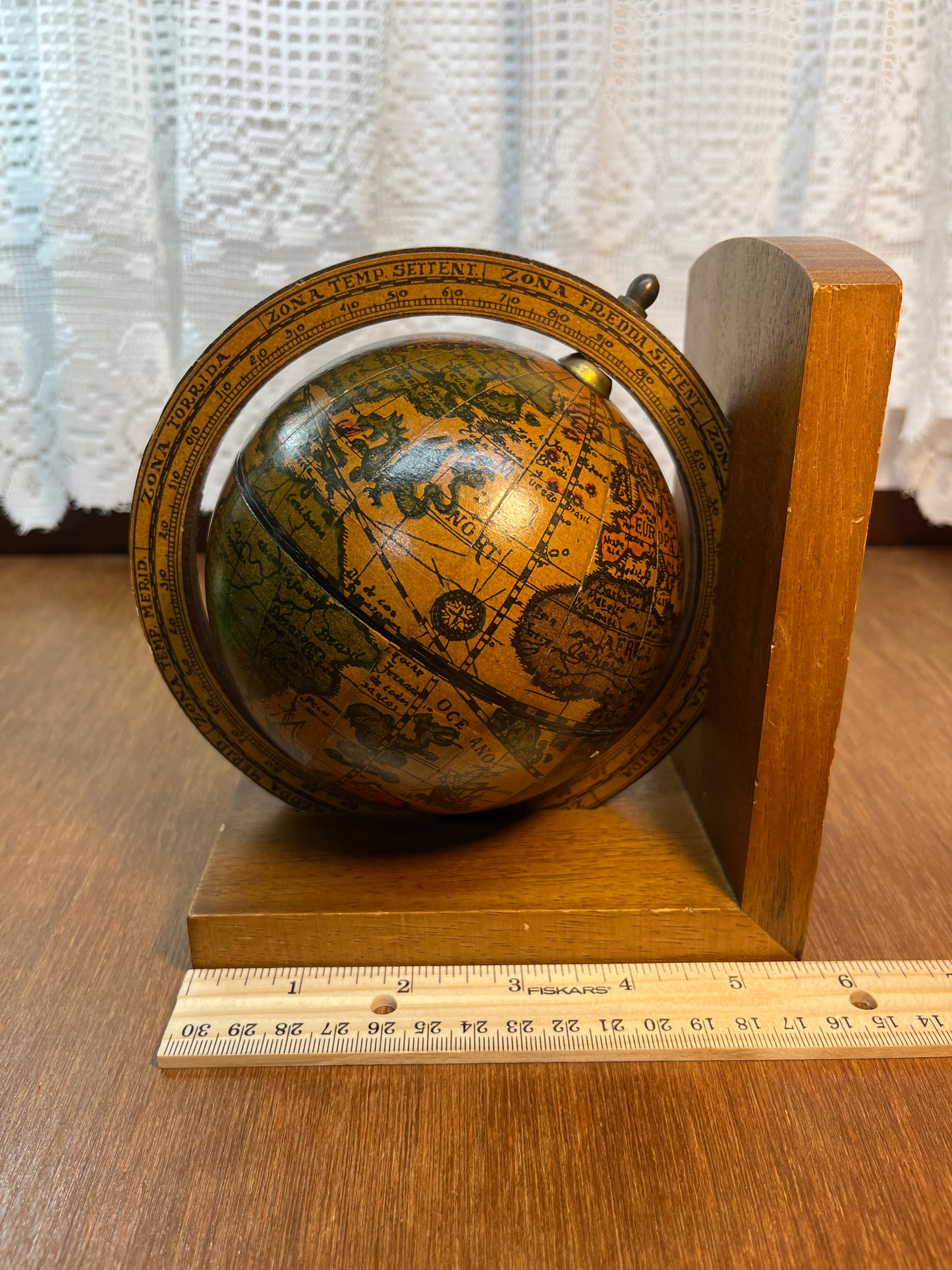 Vintage Old World Globe Book End