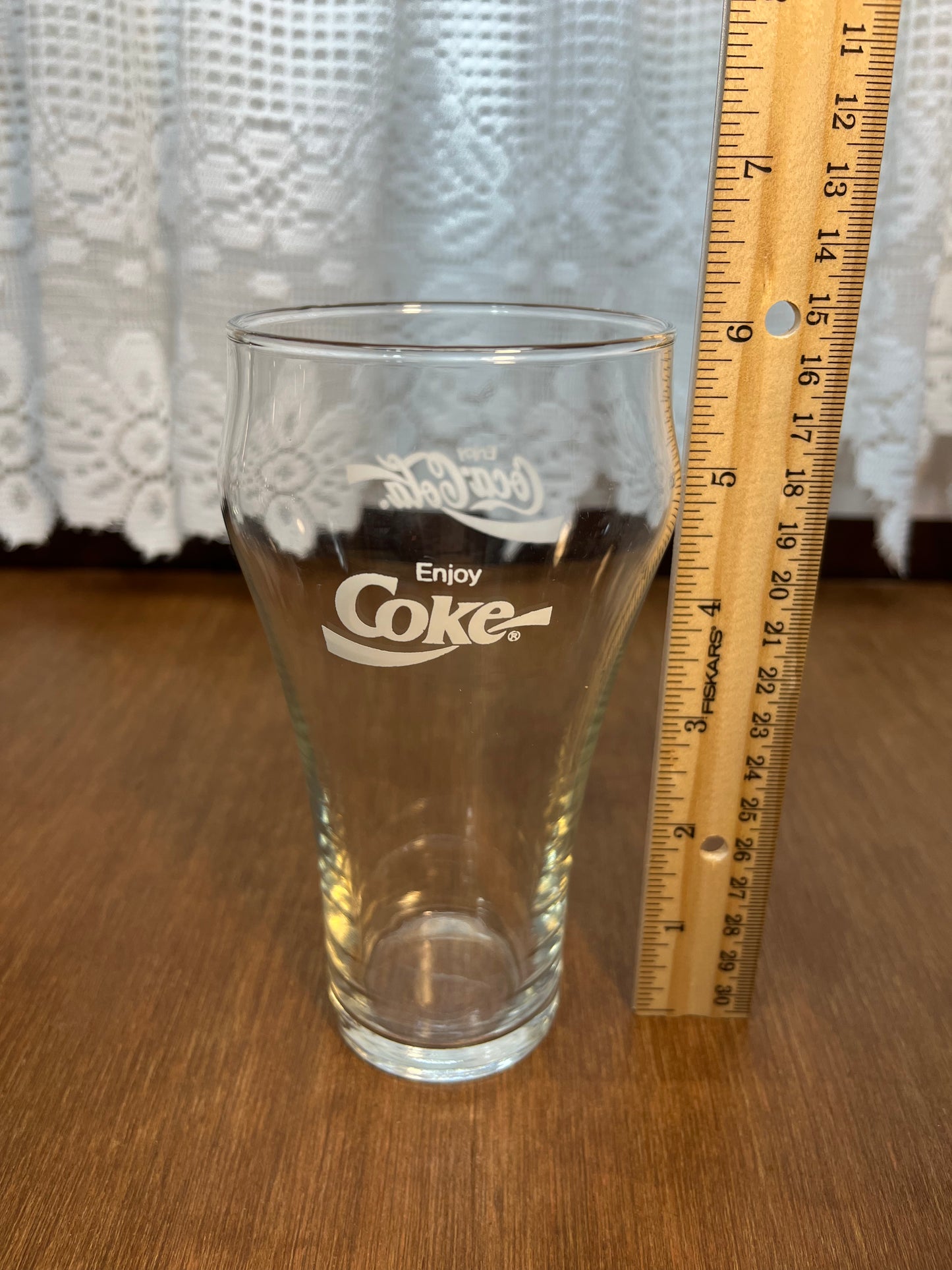 Clear Vintage White Logo Coca Cola Glass