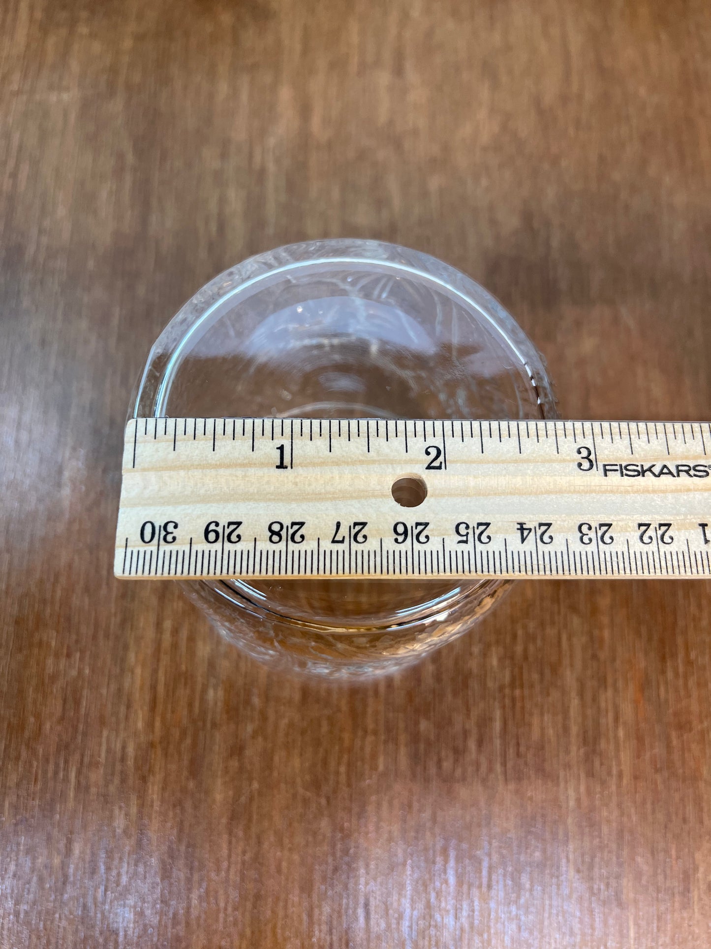 Two Vintage Clear Glass Floral Cups