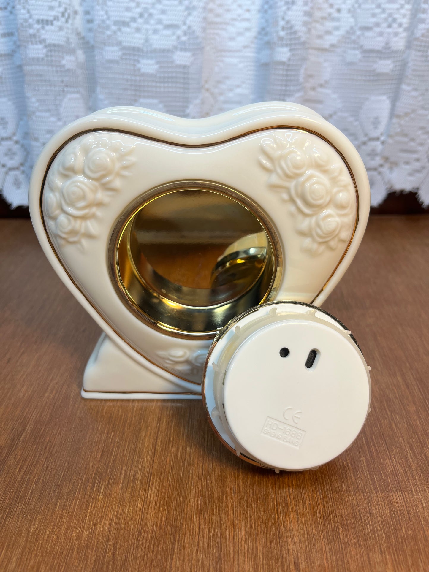 Vintage Heart Shaped Lenox Mantel Clock