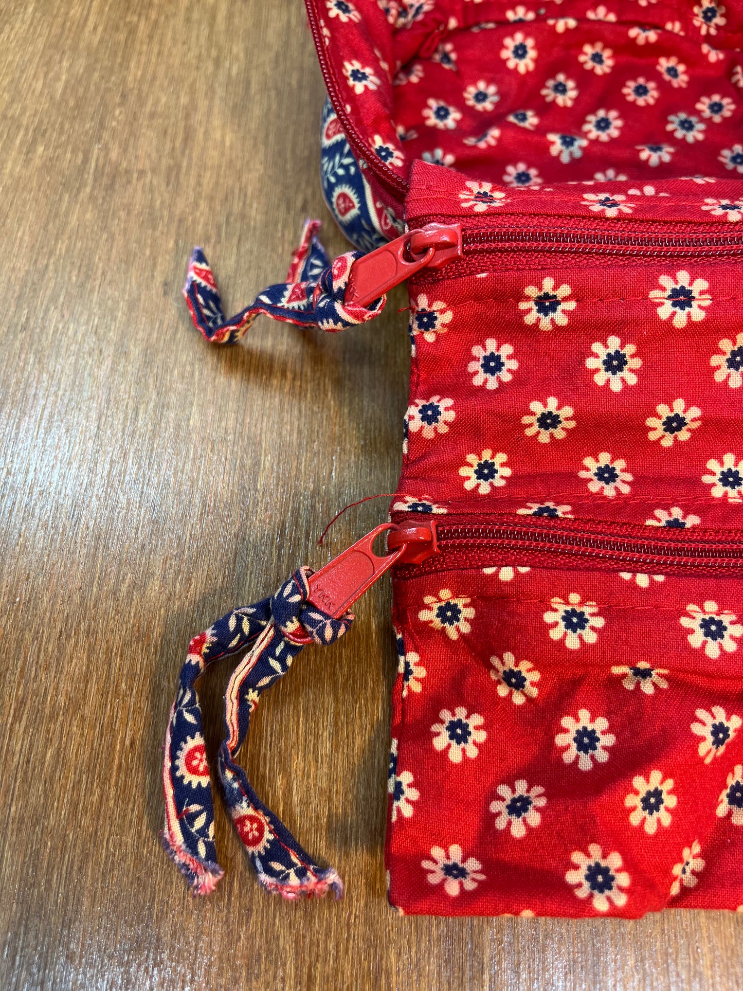 Red Floral Pattern Small Cosmetic Bag