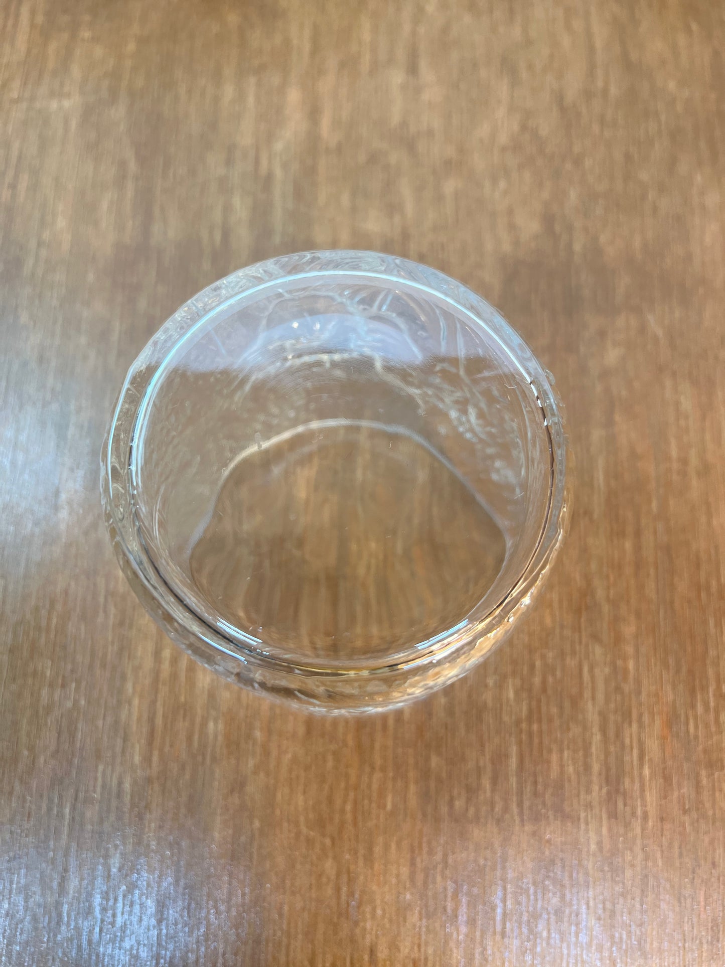 Two Vintage Clear Glass Floral Cups