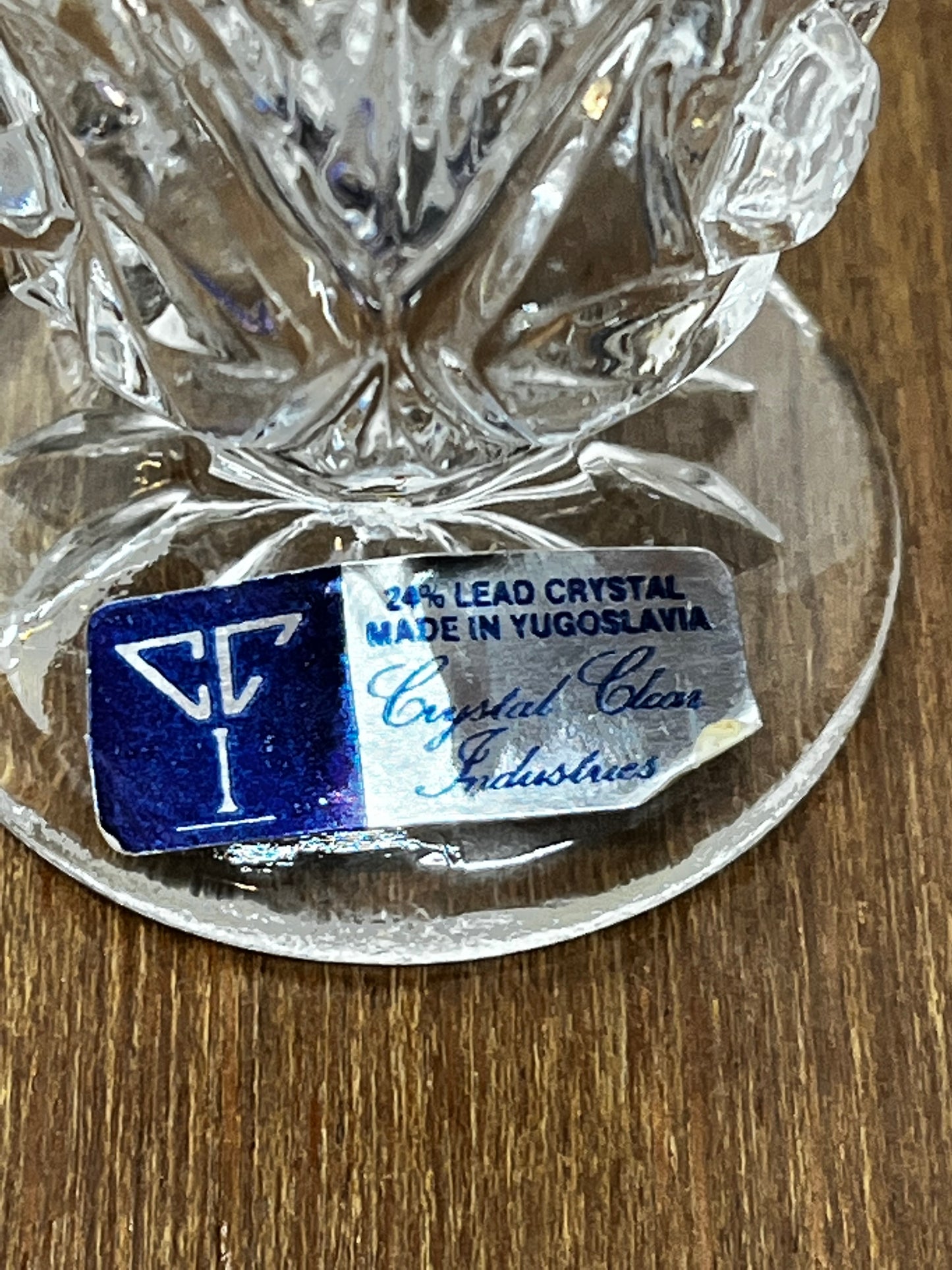 Vintage Crystal Clear 24% Lead Crystal Mini Vase