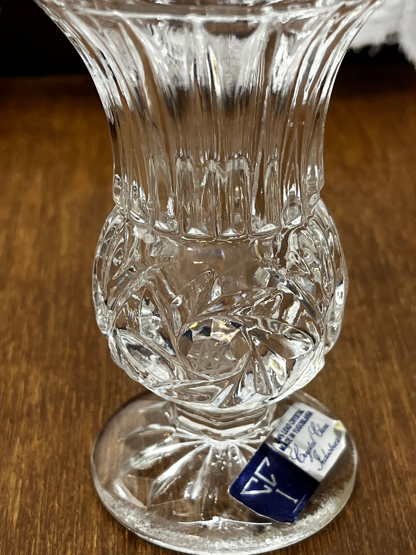 Vintage Crystal Clear 24% Lead Crystal Mini Vase