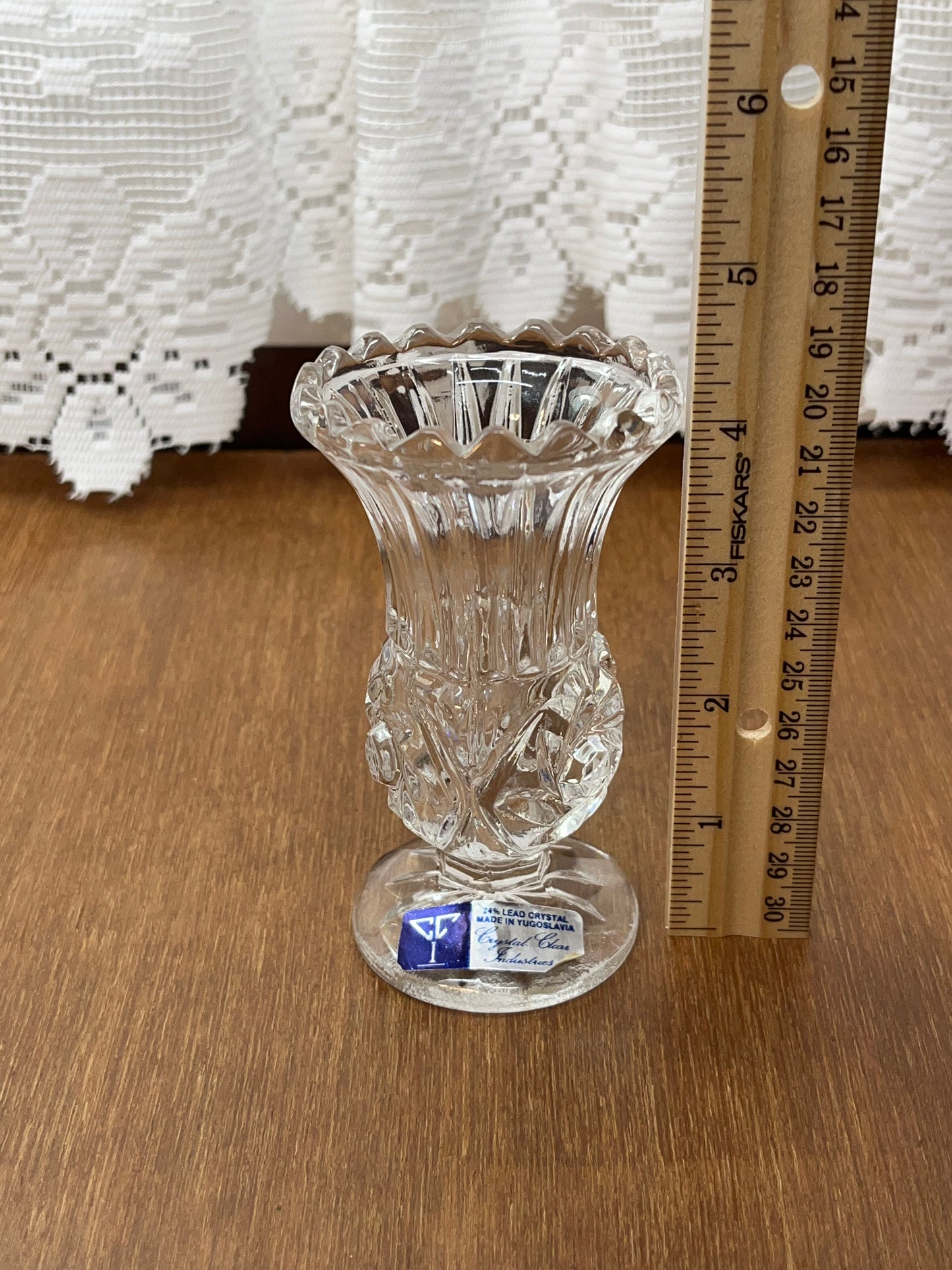Vintage Crystal Clear 24% Lead Crystal Mini Vase