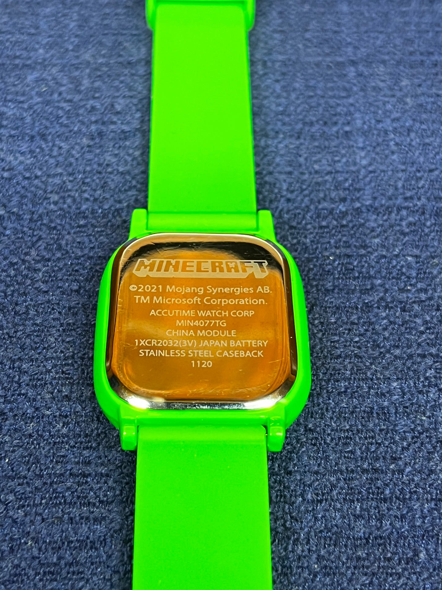 MineCraft LED Touchscreen Green Wrist Watch