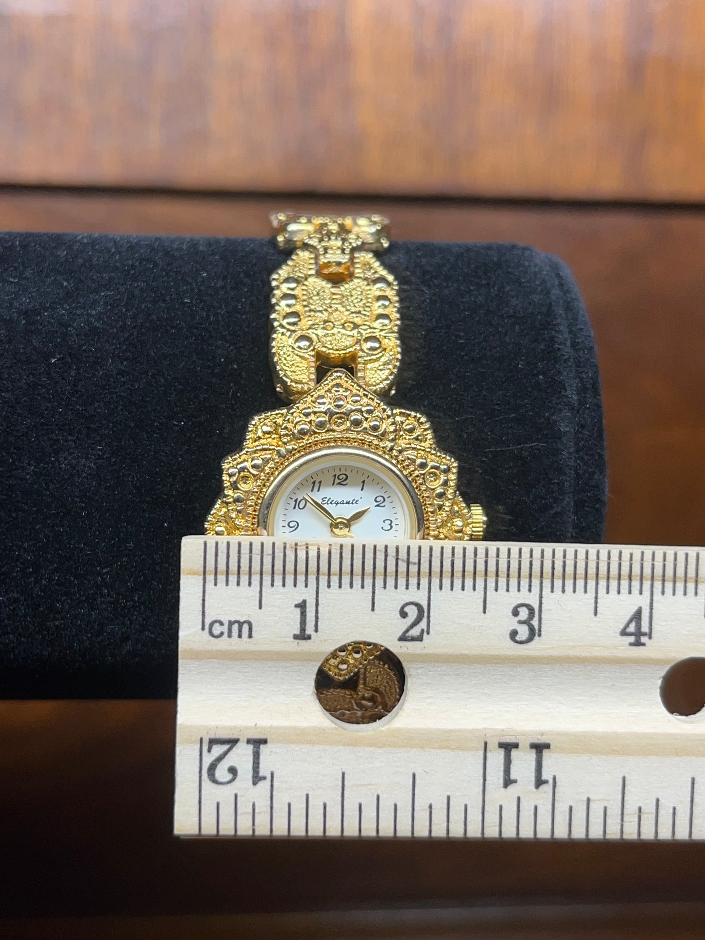 Beautiful Vintage Lotus Design Gold Plated Watch