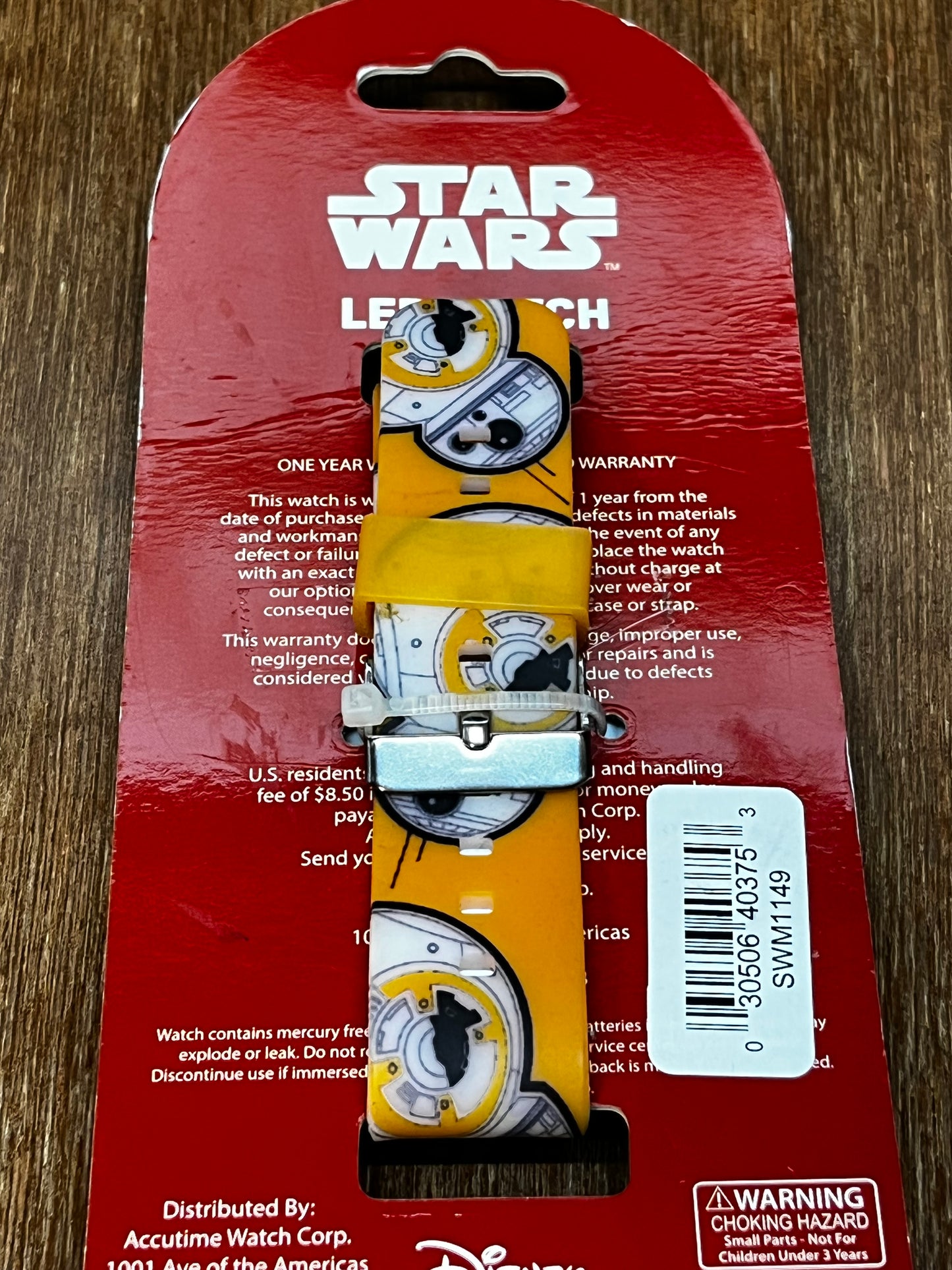 Star Wars Disney The Force Awakens Orange LED Watch