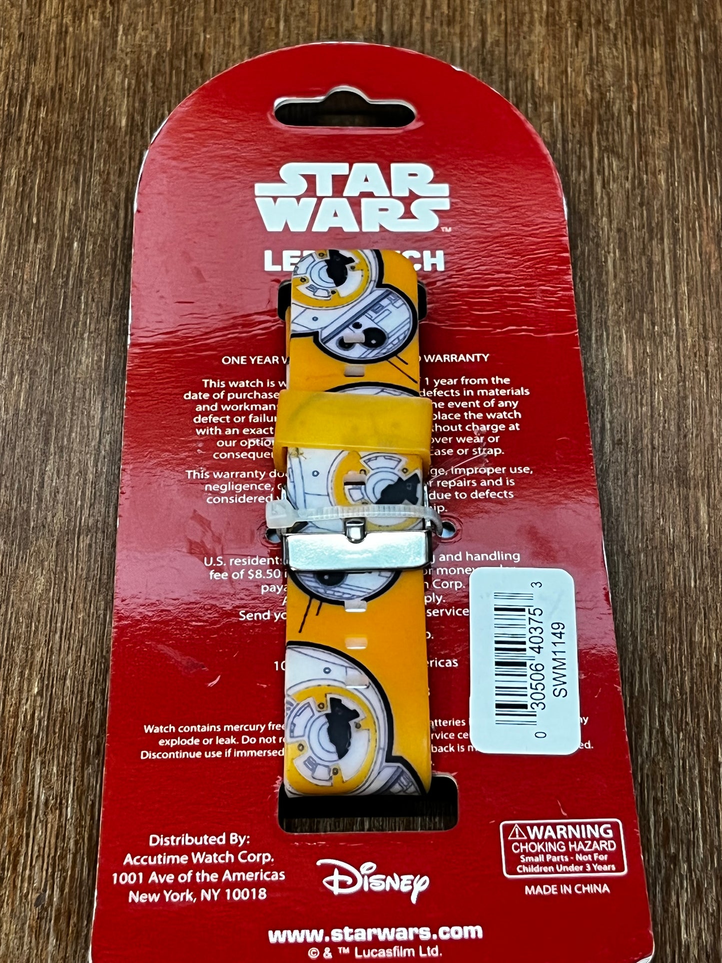 Star Wars Disney The Force Awakens Orange LED Watch