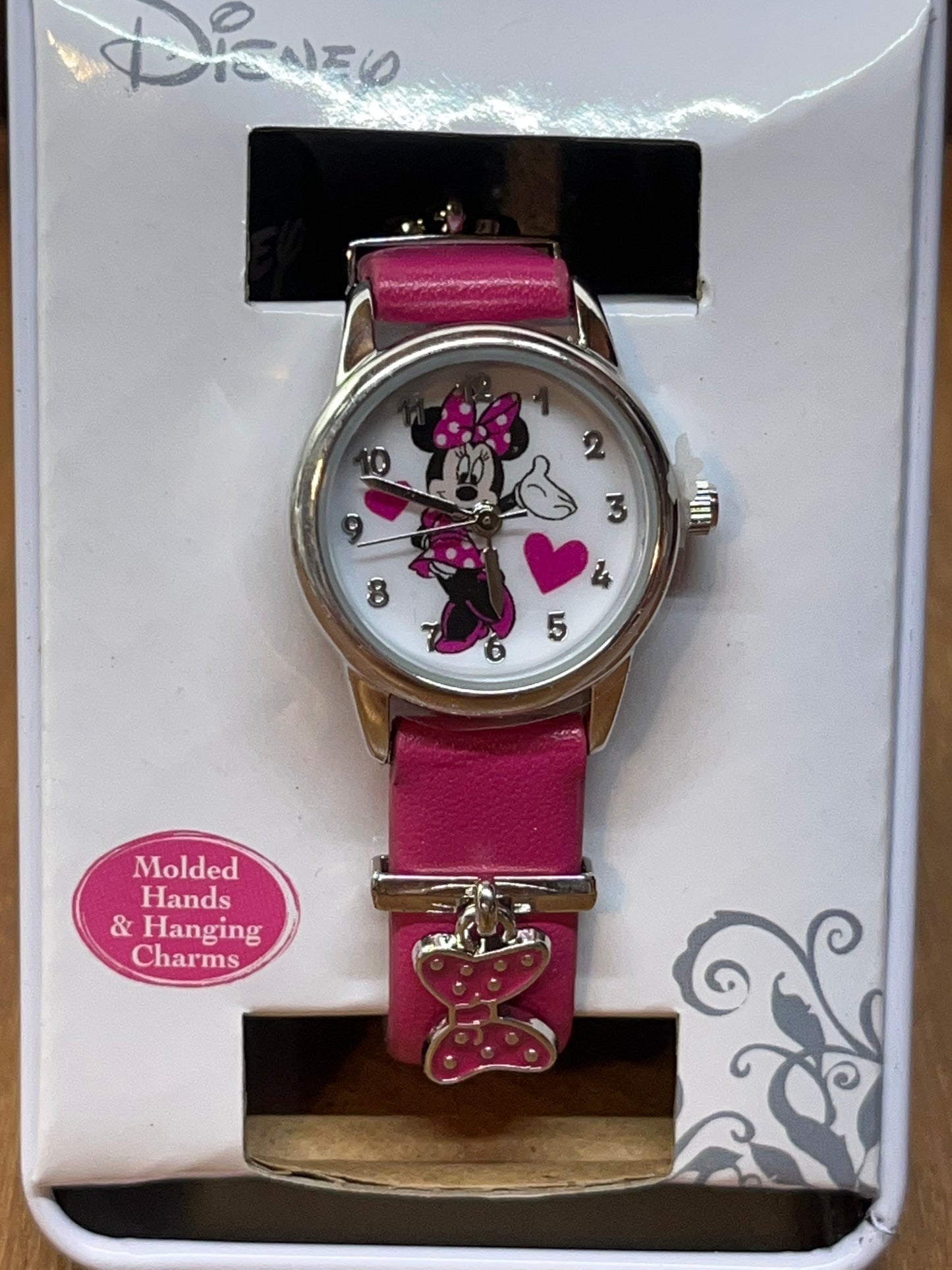 Collectible Minnie Mouse Pink Disney Watch with Charms