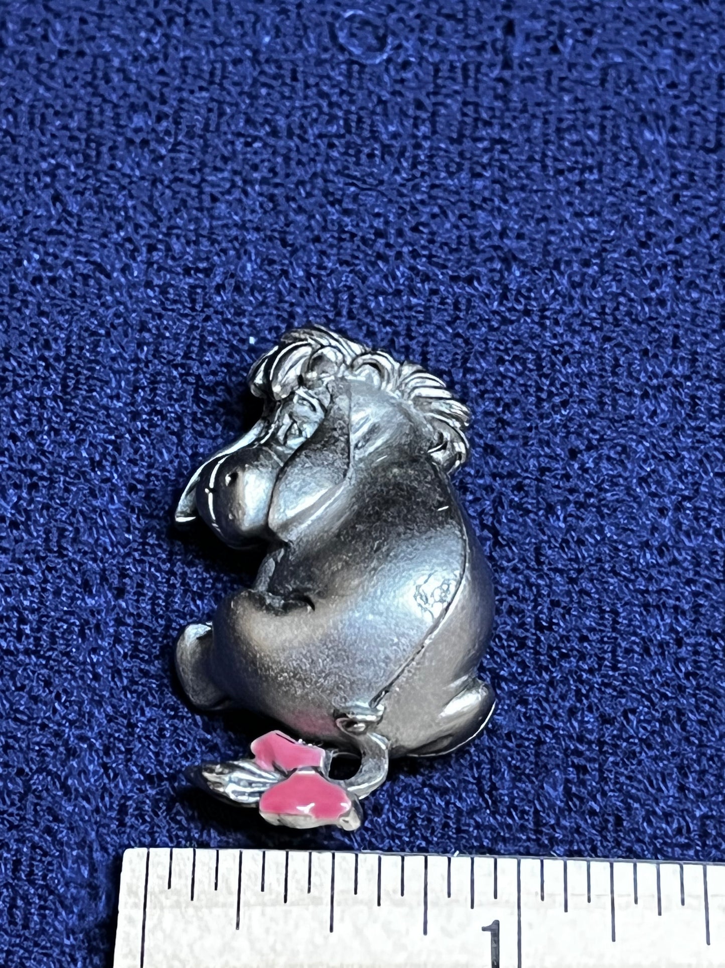 Eeyore Looking Back with a Pink Bow Pin