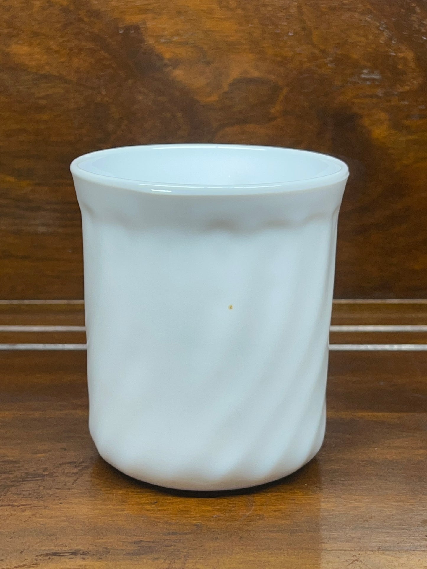 Vintage Arcopal France Milk Glass Spiral Mug