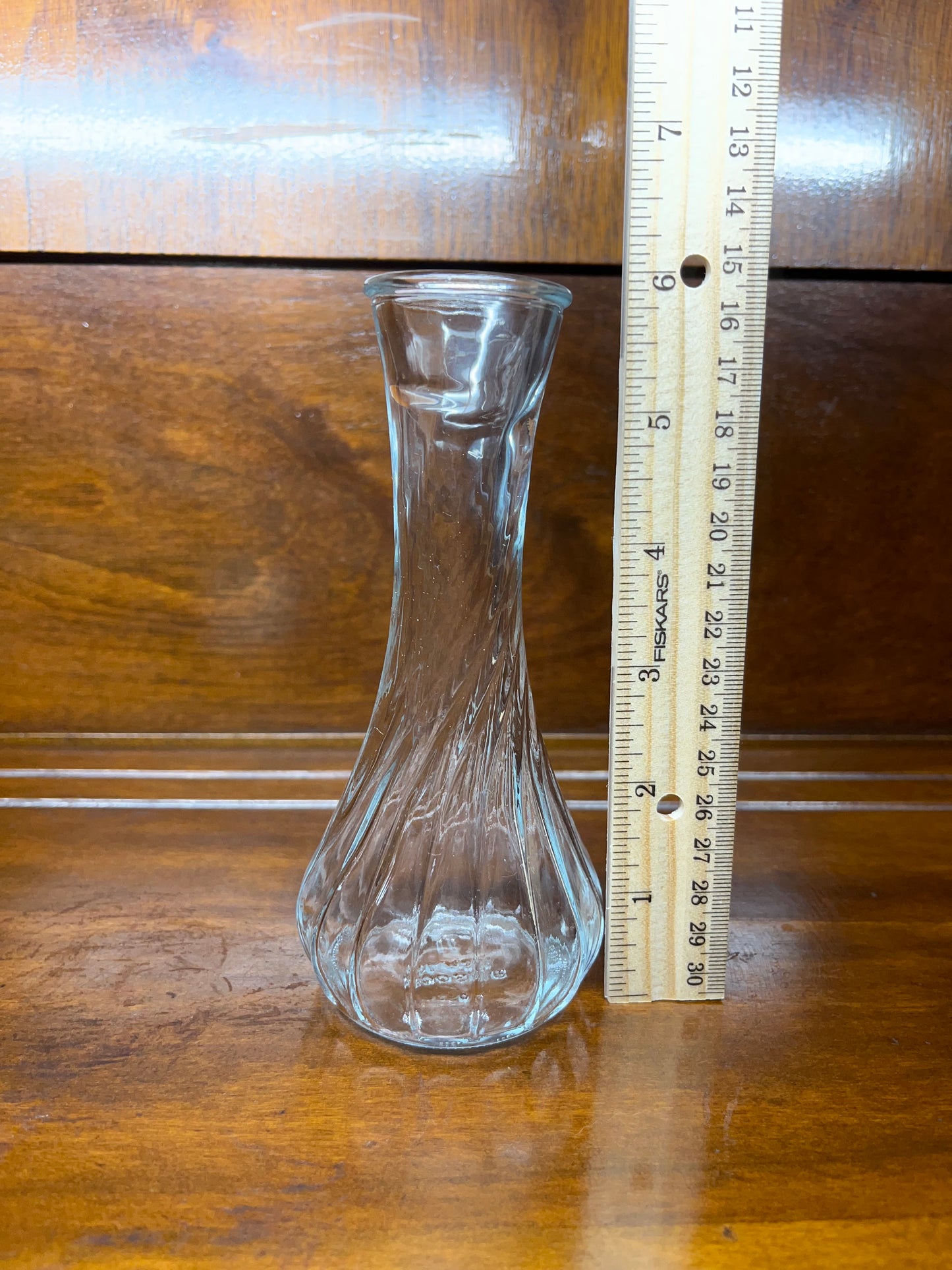 Vintage Hoosier Glass Swirl Bud Vase