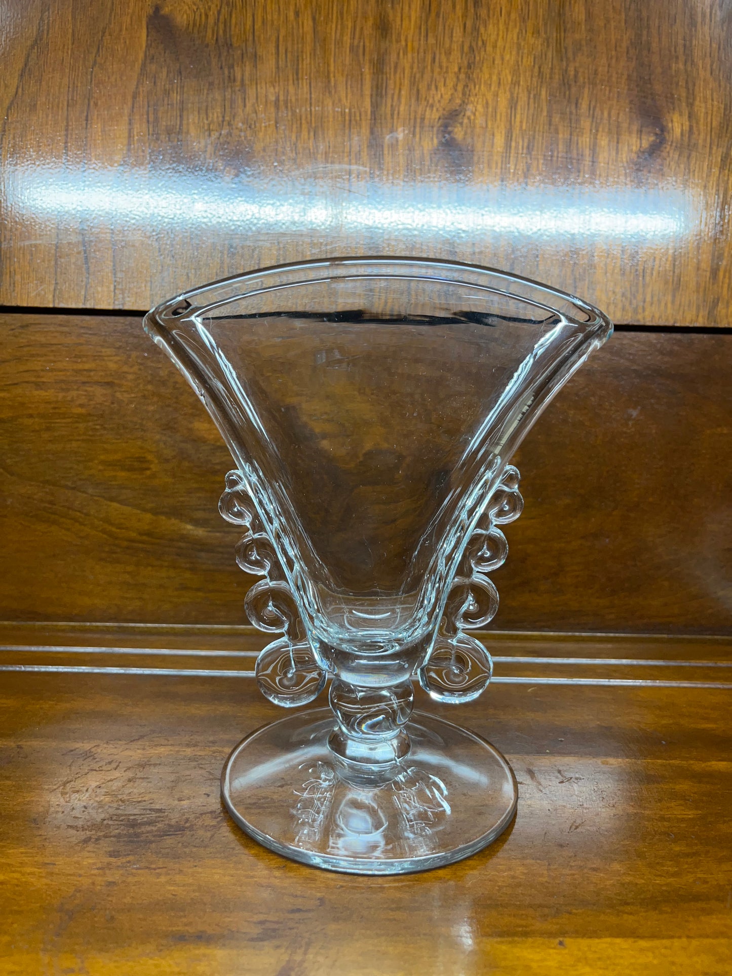 Vintage Heisey Glass Lariat Fan Vase