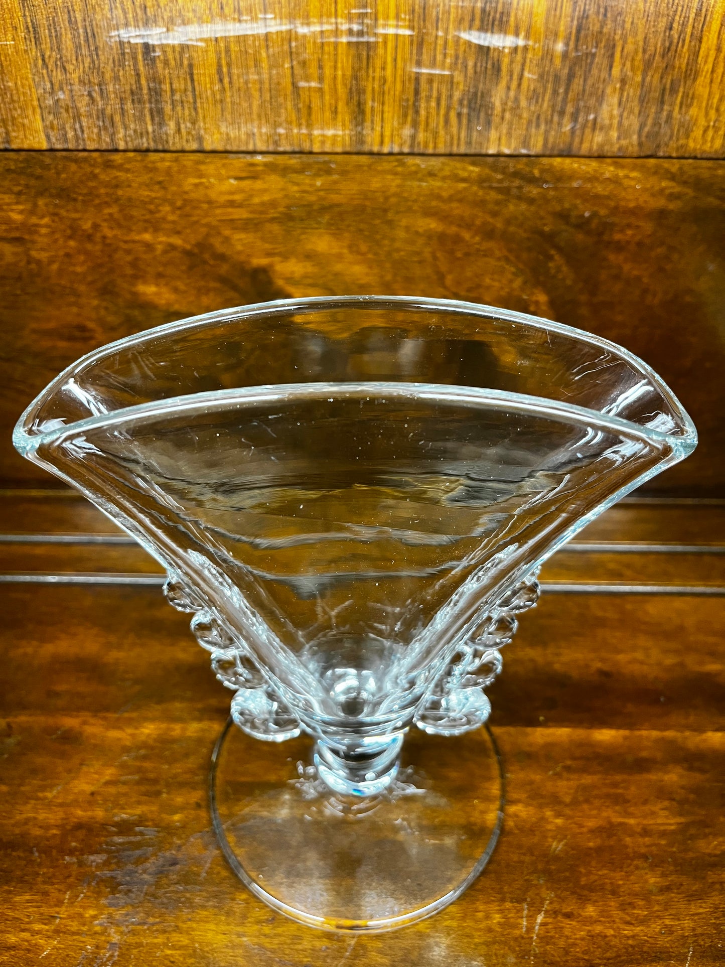 Vintage Heisey Glass Lariat Fan Vase