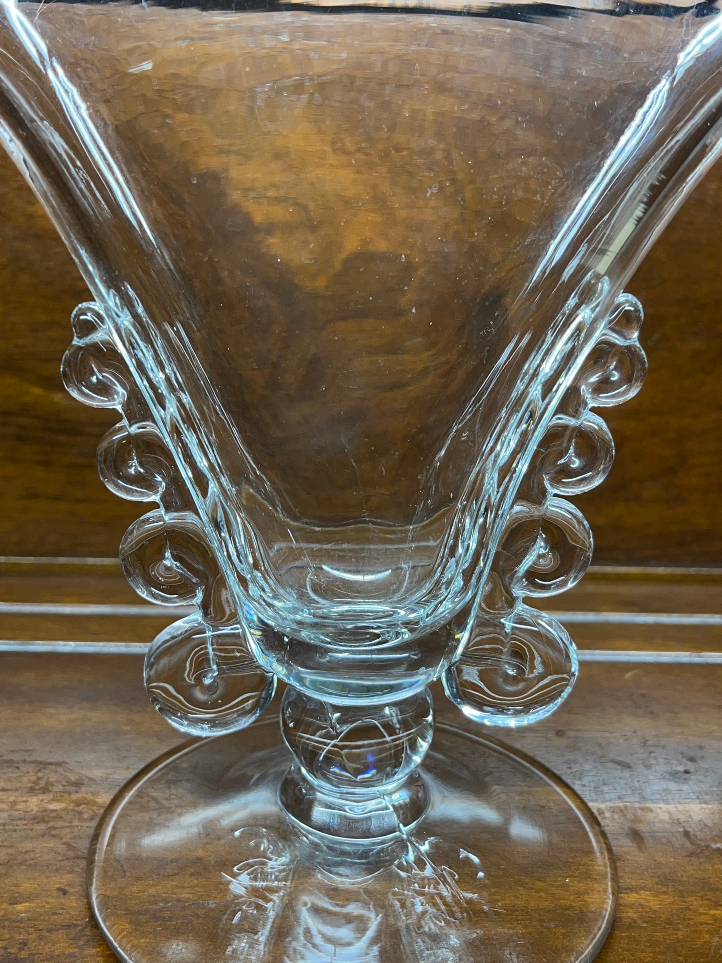 Vintage Heisey Glass Lariat Fan Vase
