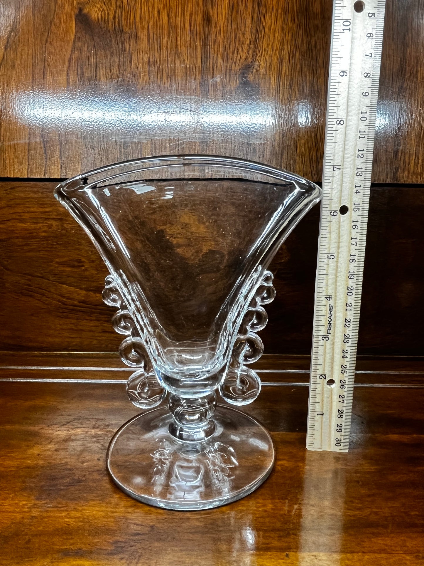 Vintage Heisey Glass Lariat Fan Vase