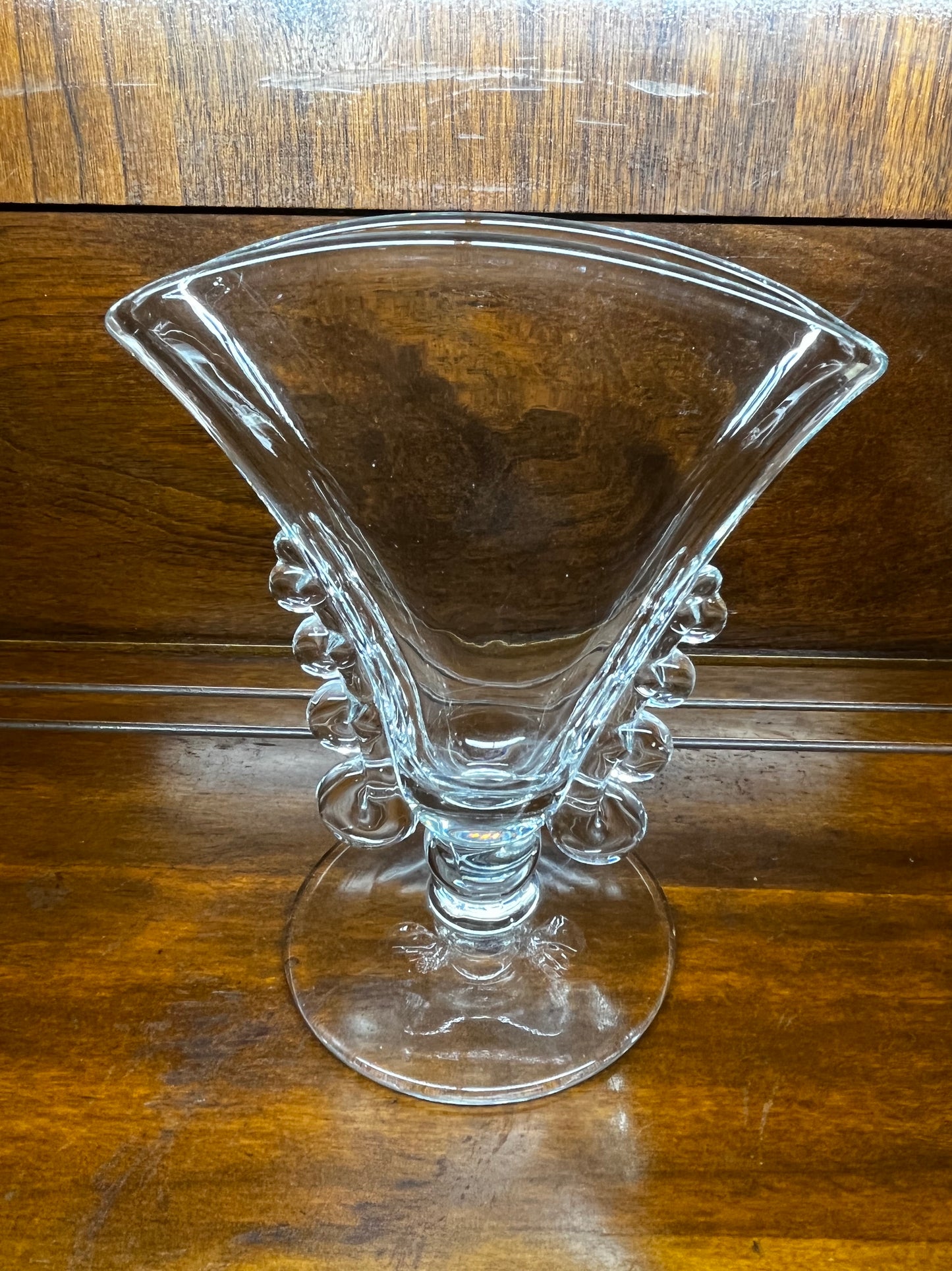Vintage Heisey Glass Lariat Fan Vase