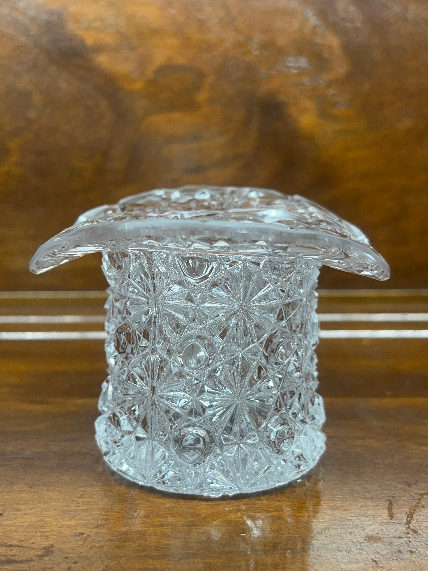 Vintage Fenton Clear Daisy and Button Art Glass Top Hat