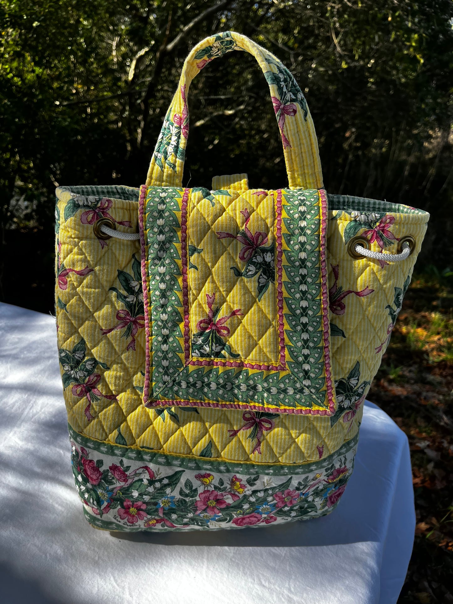 Yellow Hope Vera Bradley Drawstring Backpack