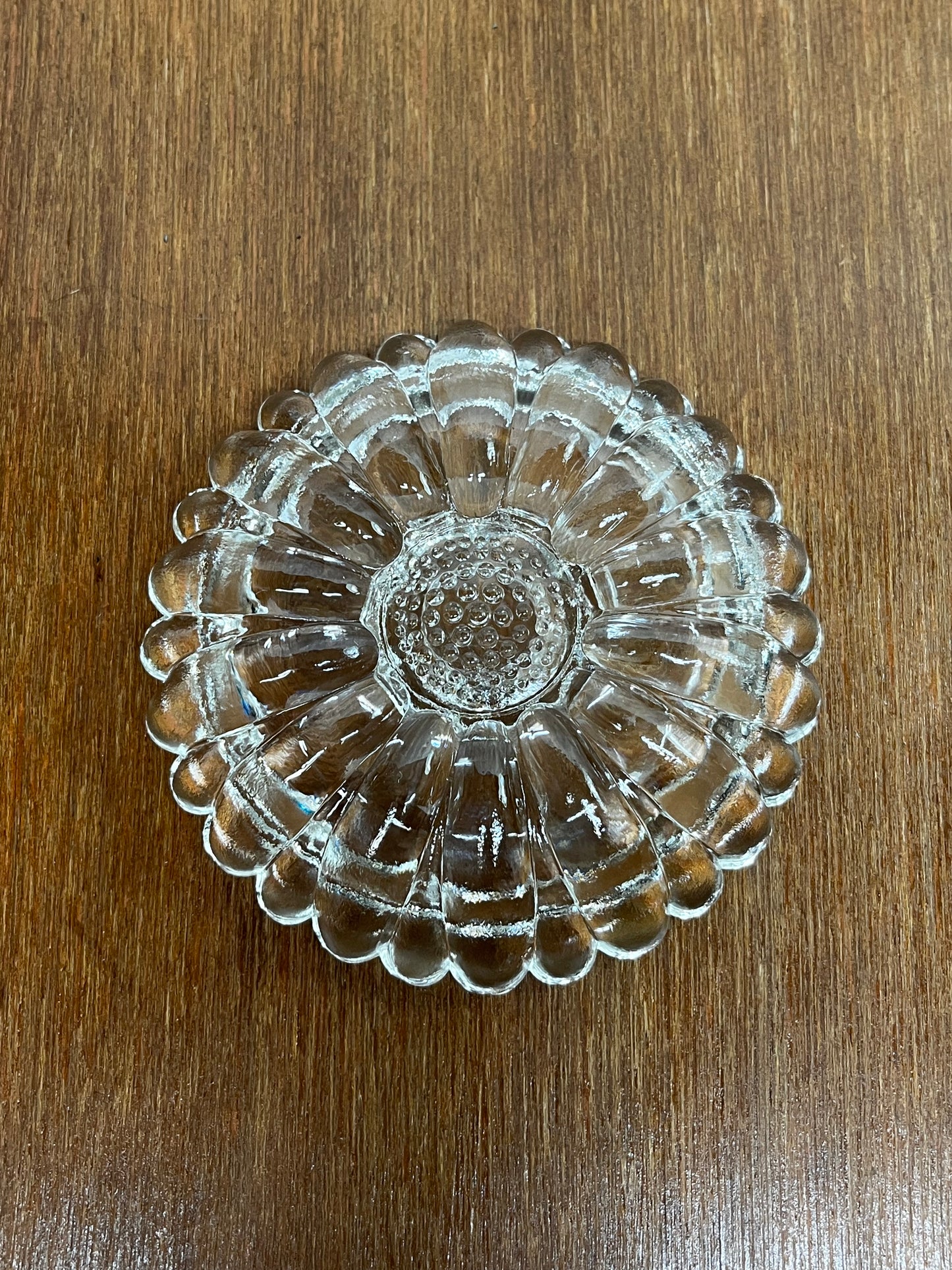 Beautiful Set of Vintage Glass Daisy Candle Holders