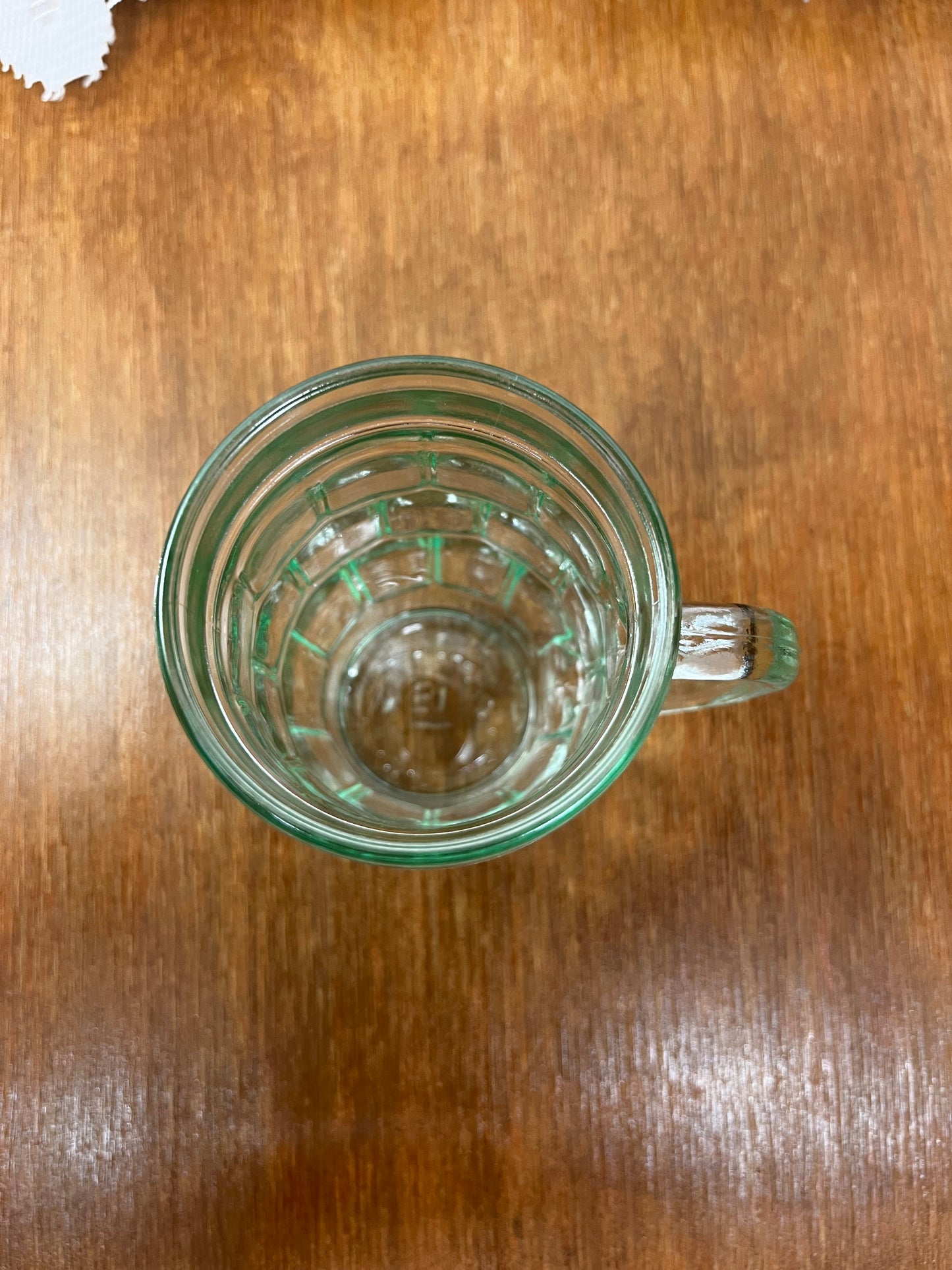 Barrel Shaped Green Glass Coffee Mug