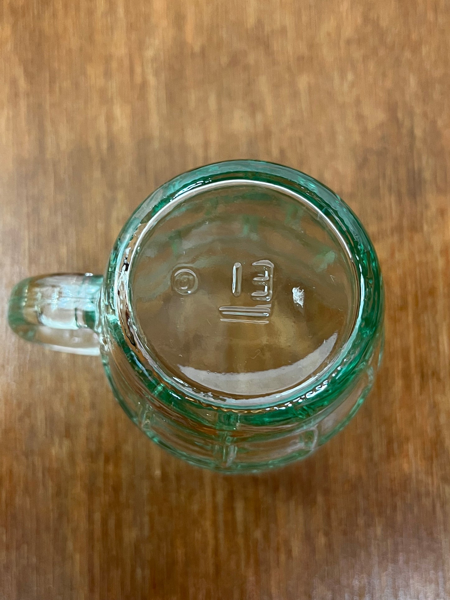 Barrel Shaped Green Glass Coffee Mug
