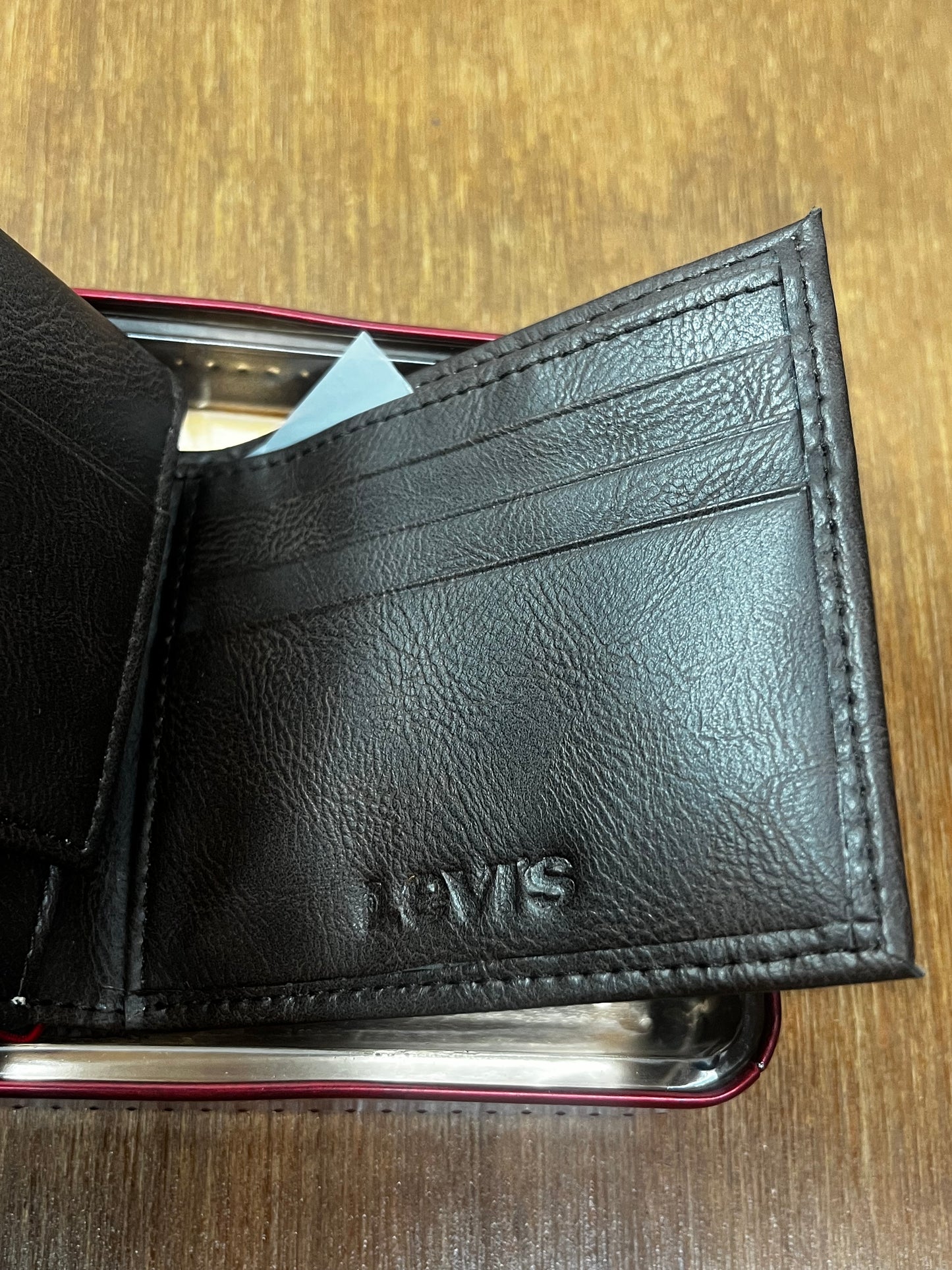 Mens Dark Brown Levis RFID Blocking Wallet
