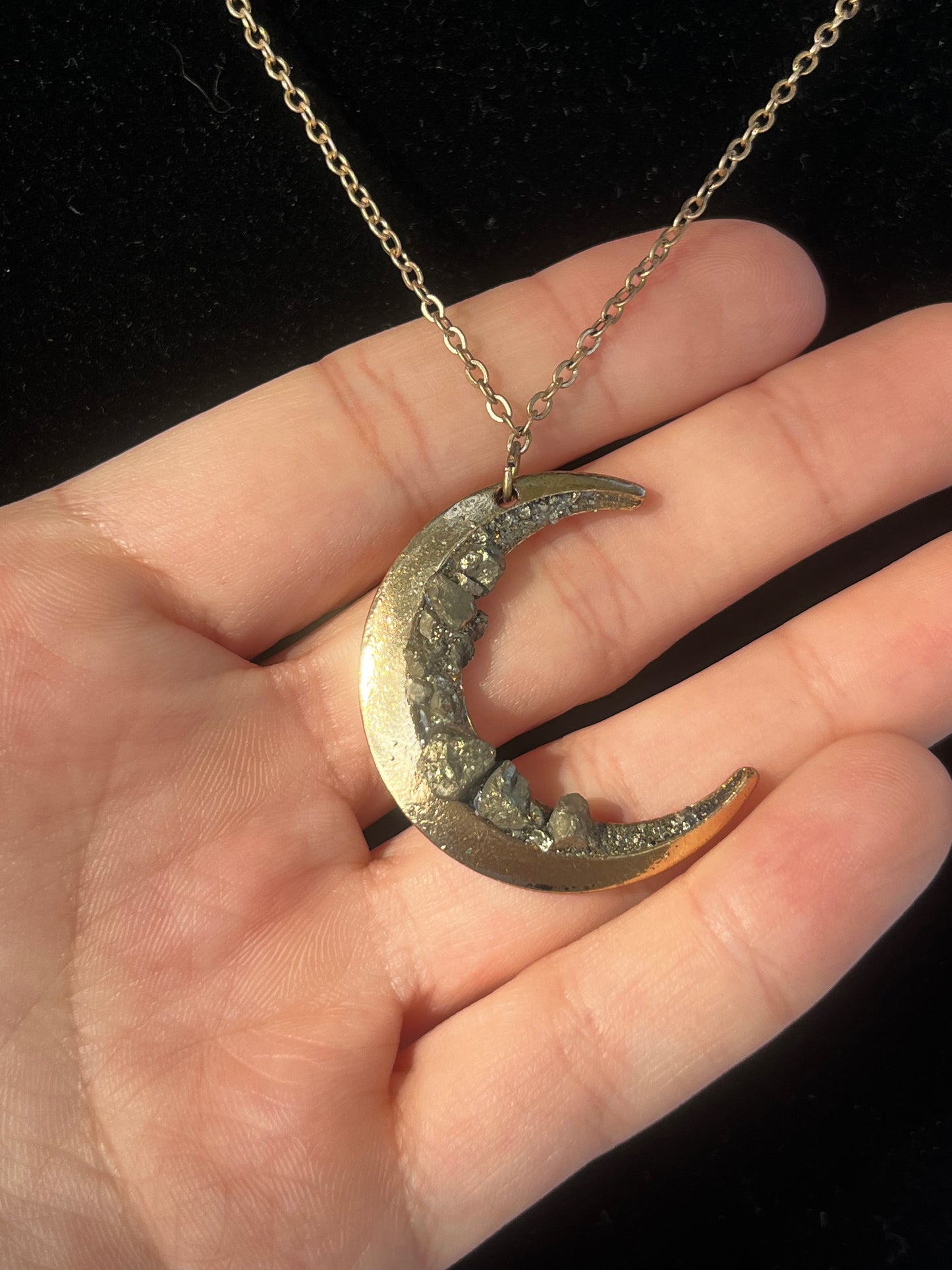Crescent Moon Stone Necklace