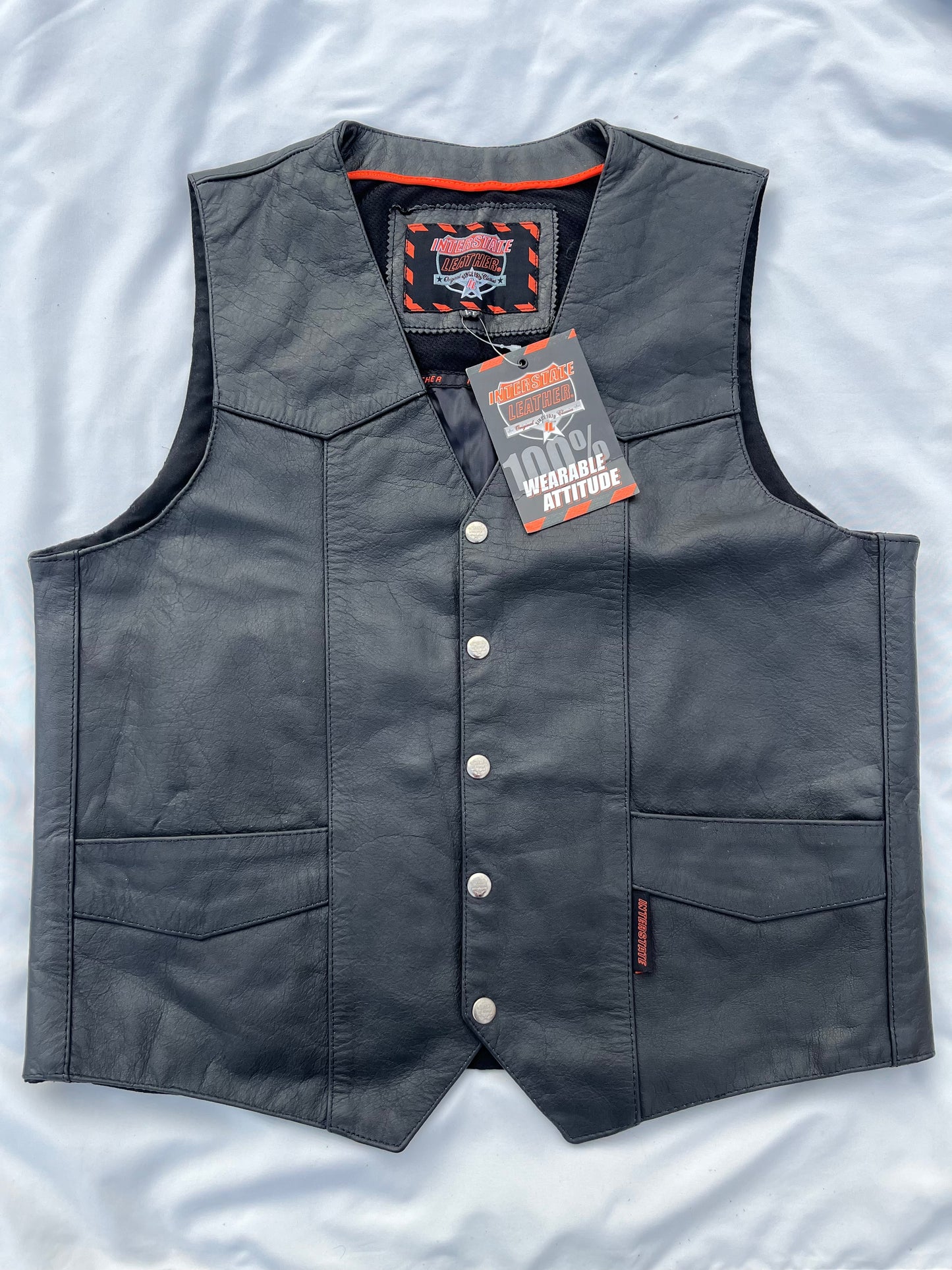 New Interstate Leather Motorcycle Vest