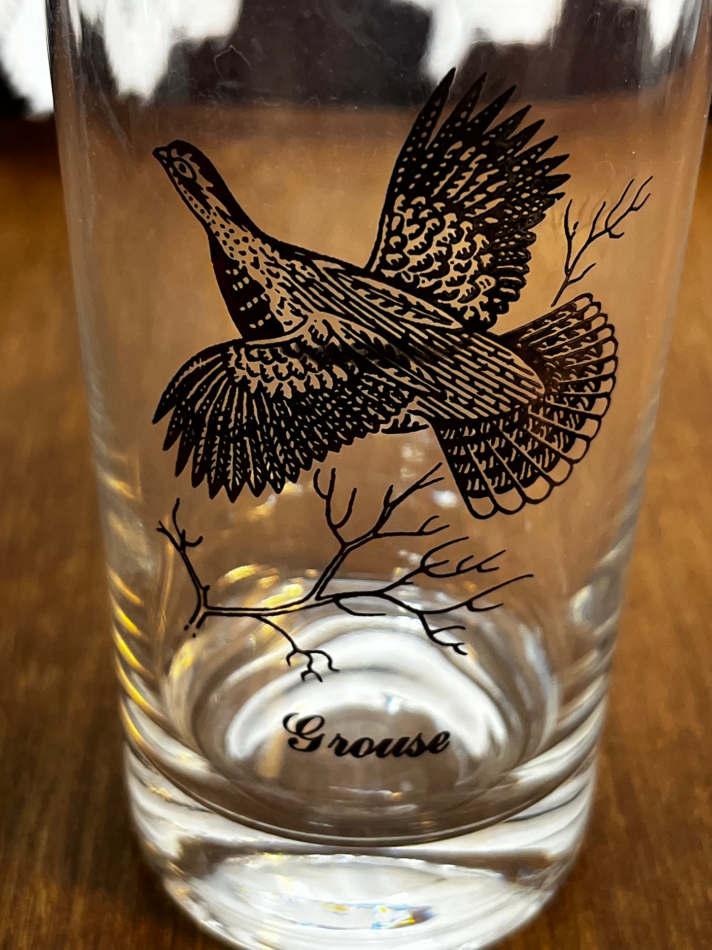 Set Of Four Silver Rimmed Federal Game Bird Drinking Glasses