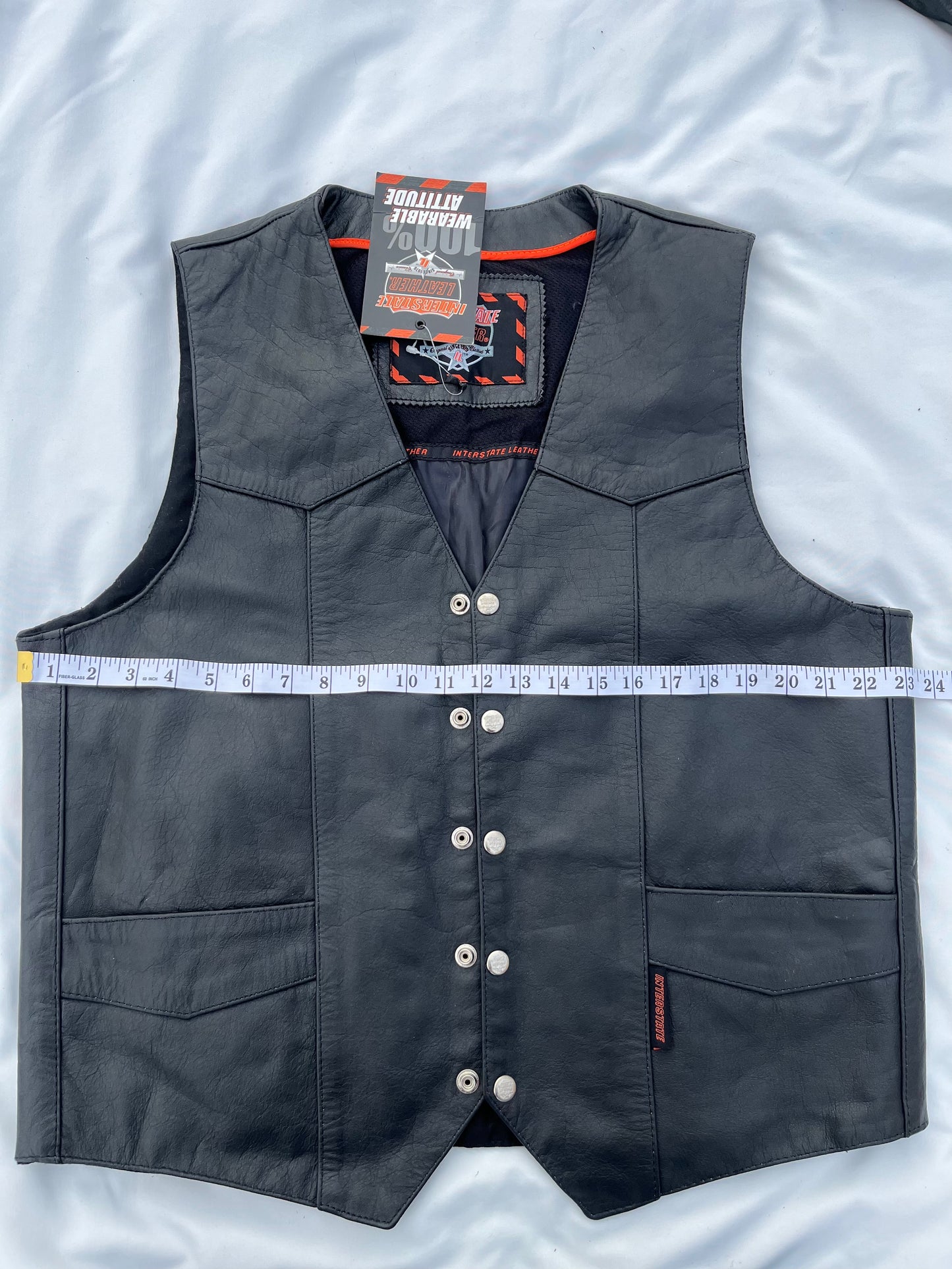 New Interstate Leather Motorcycle Vest