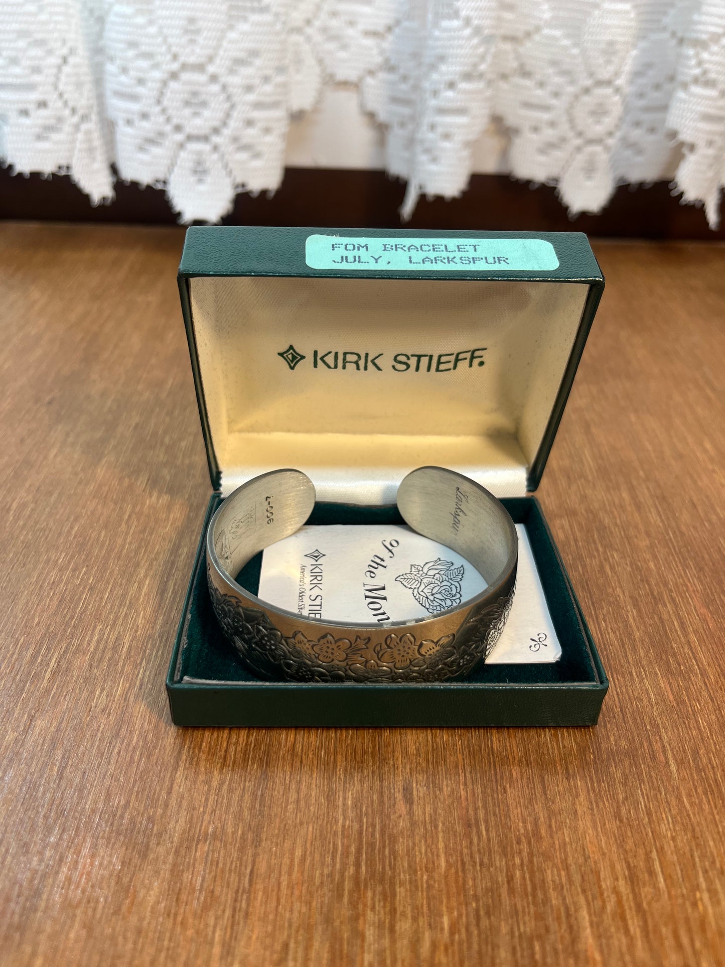 Beautiful Kirk Stieff Pewter July Bracelet