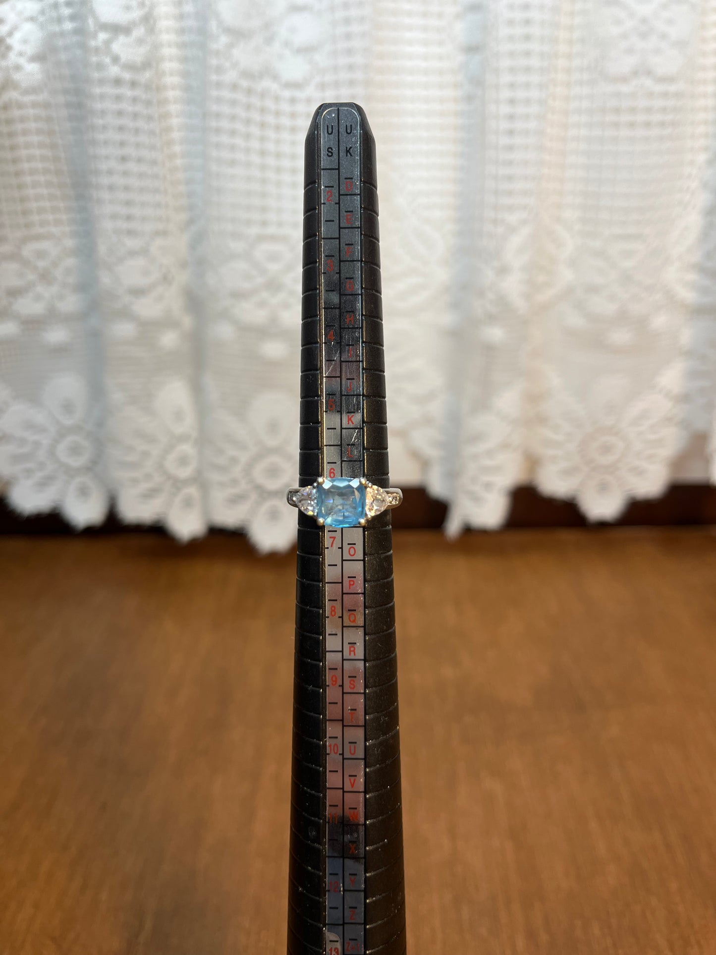 Sterling Blue Topaz Cubic Zirconia Ring