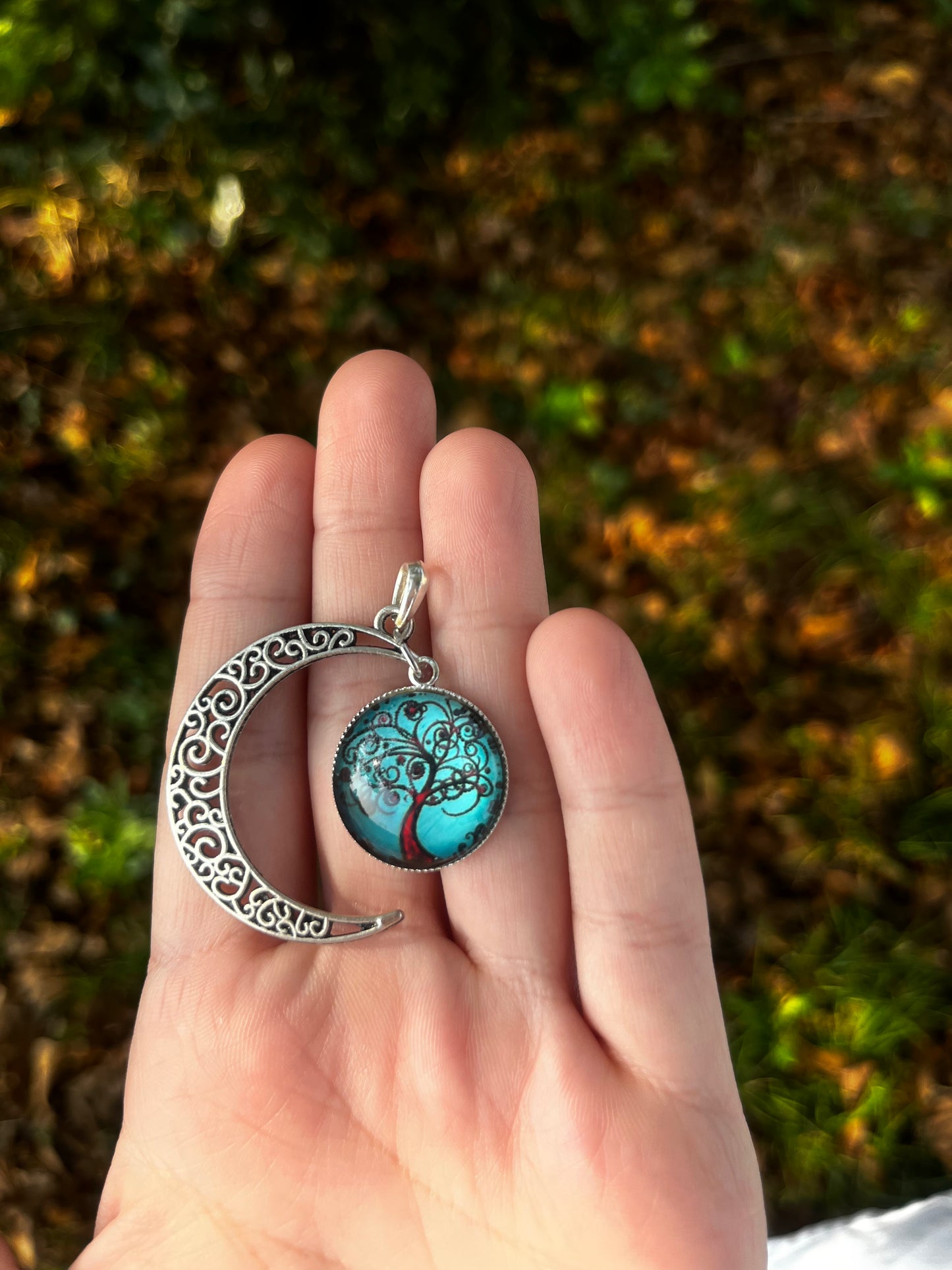 Crescent Moon and Tree Pendent