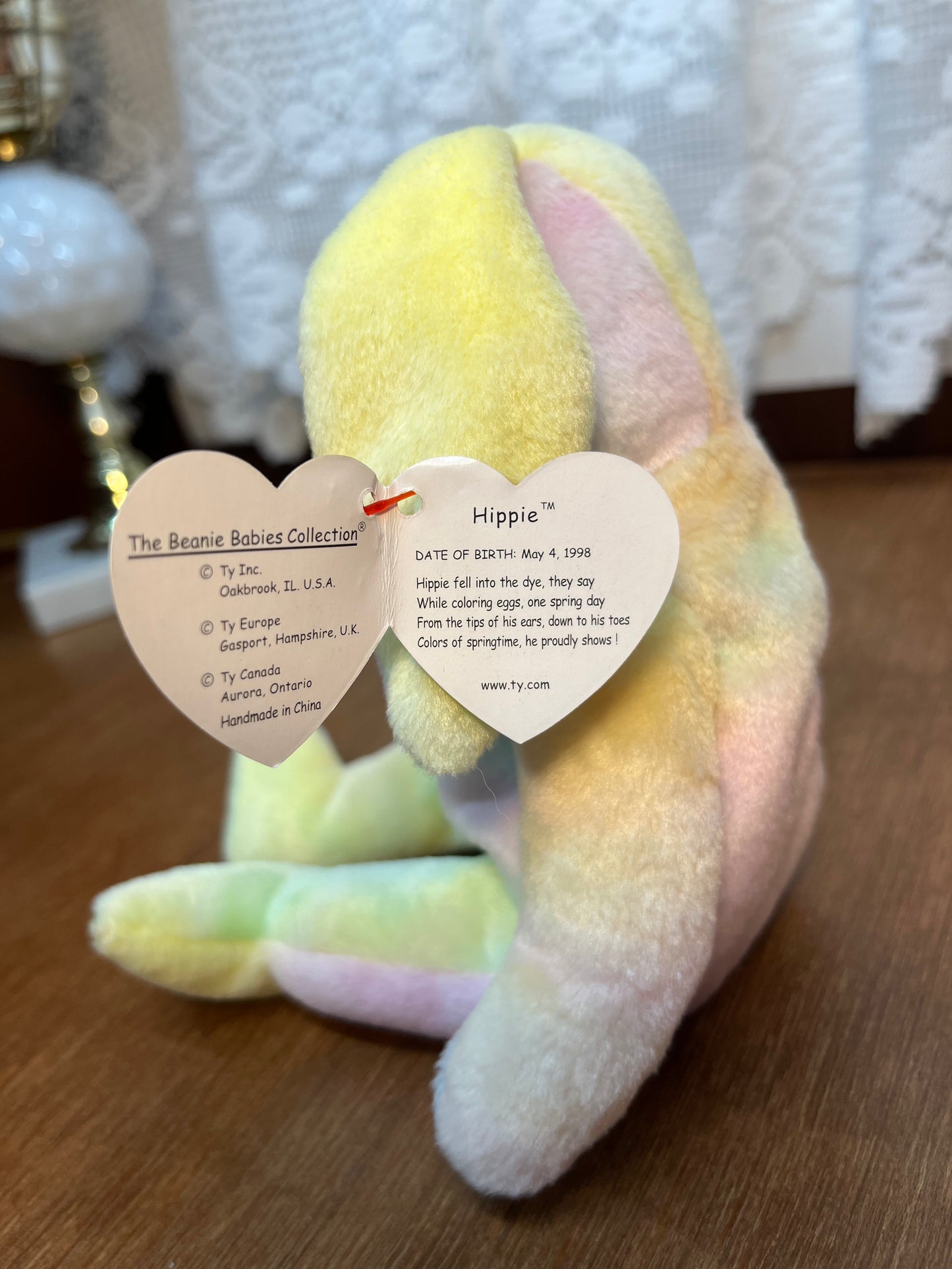 Hippie Beanie Baby Ty Bunny With Tag