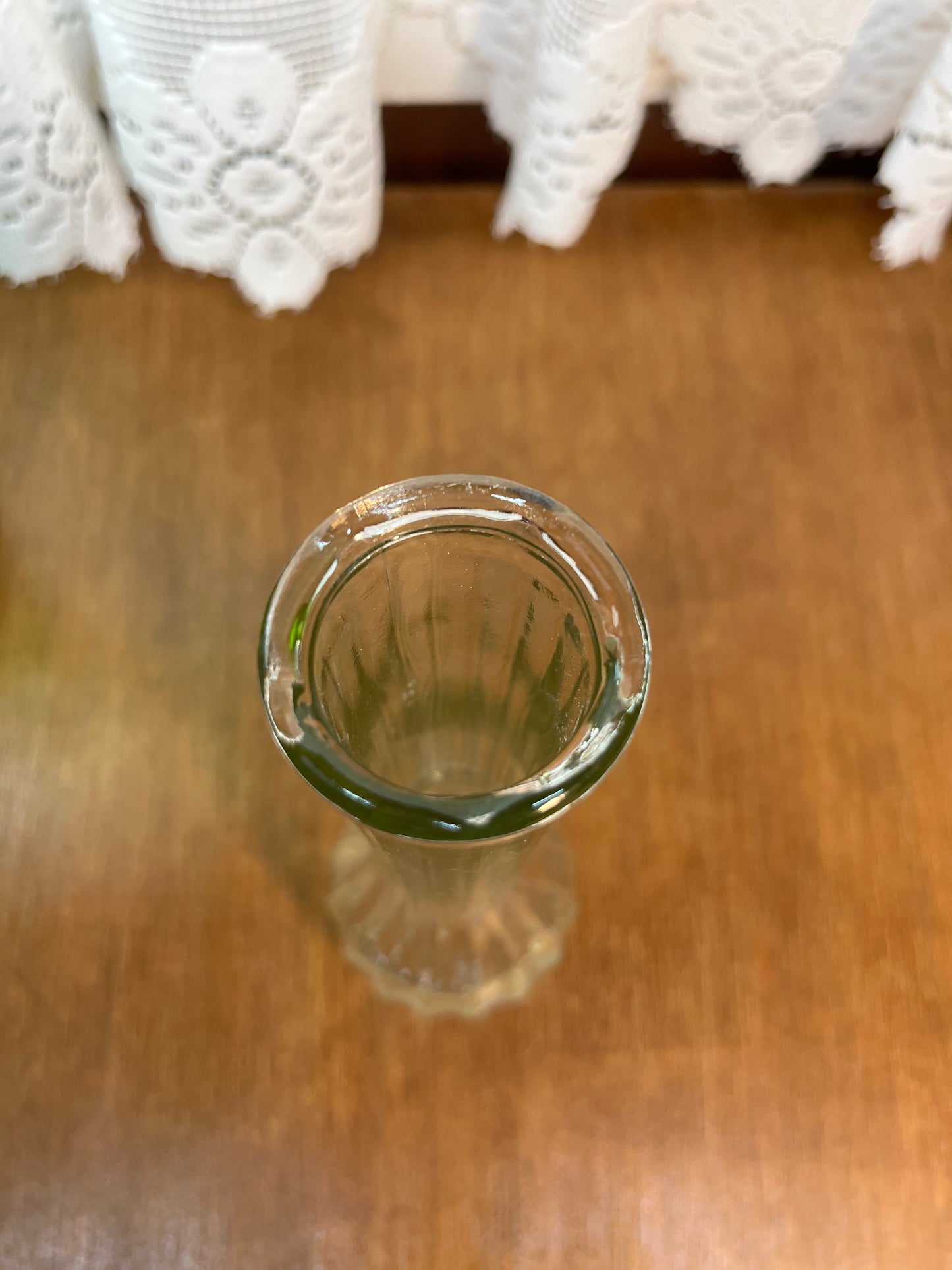 Vintage CFG Scalloped top Glass Bud Vase