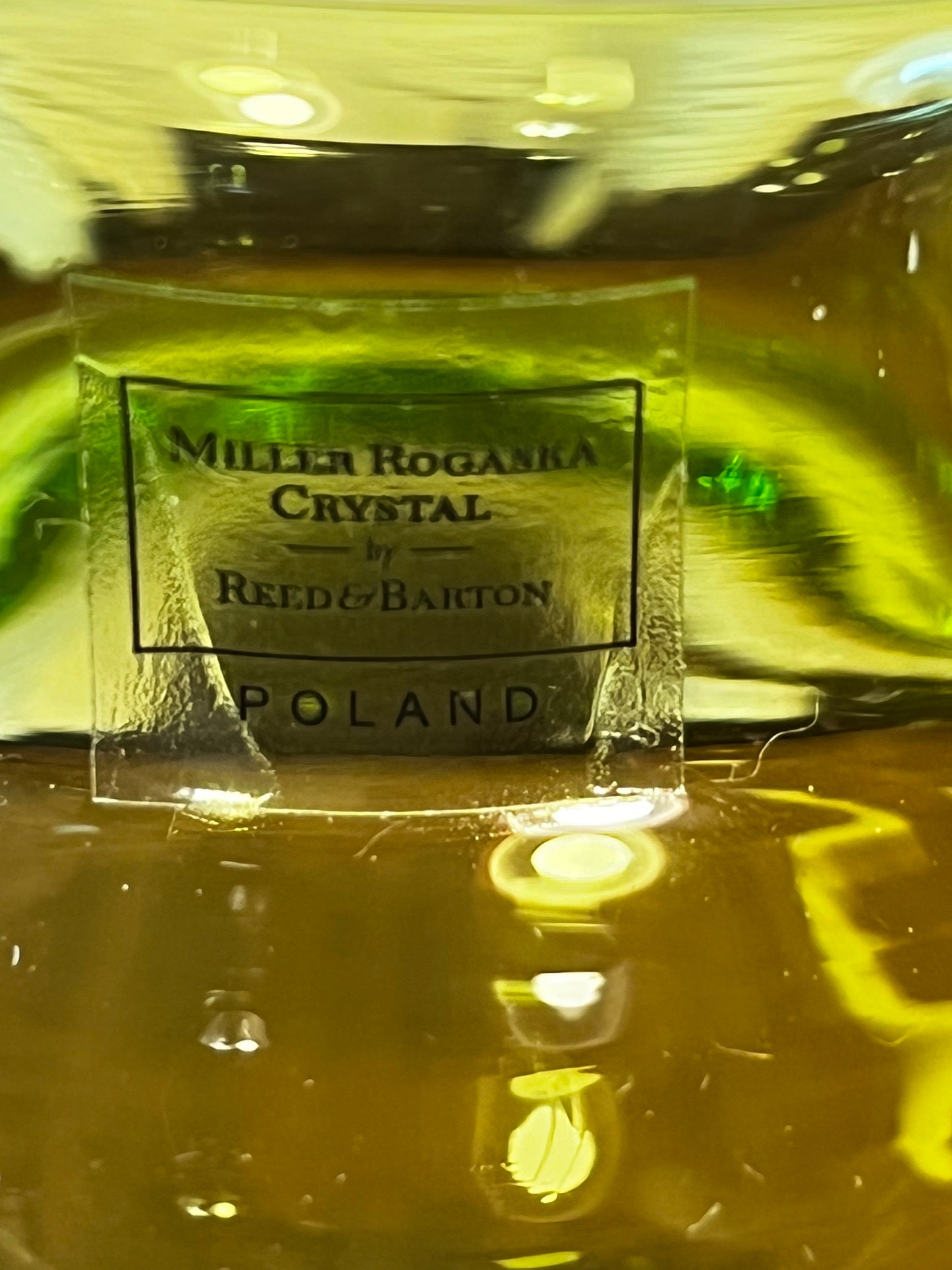 Crystal Miller Rogaska Bouquet Lime Green Vase
