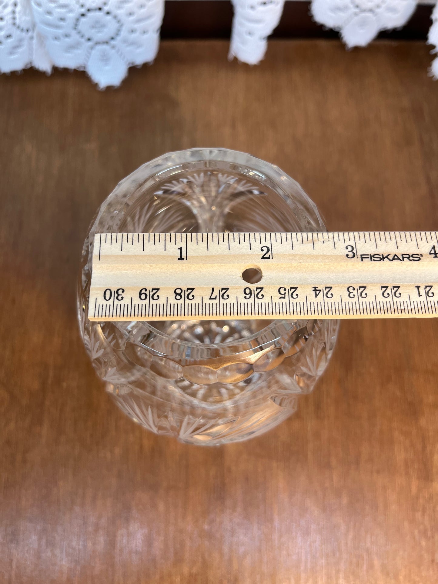 Vintage Pinwheel Cut Crystal Flower Vase