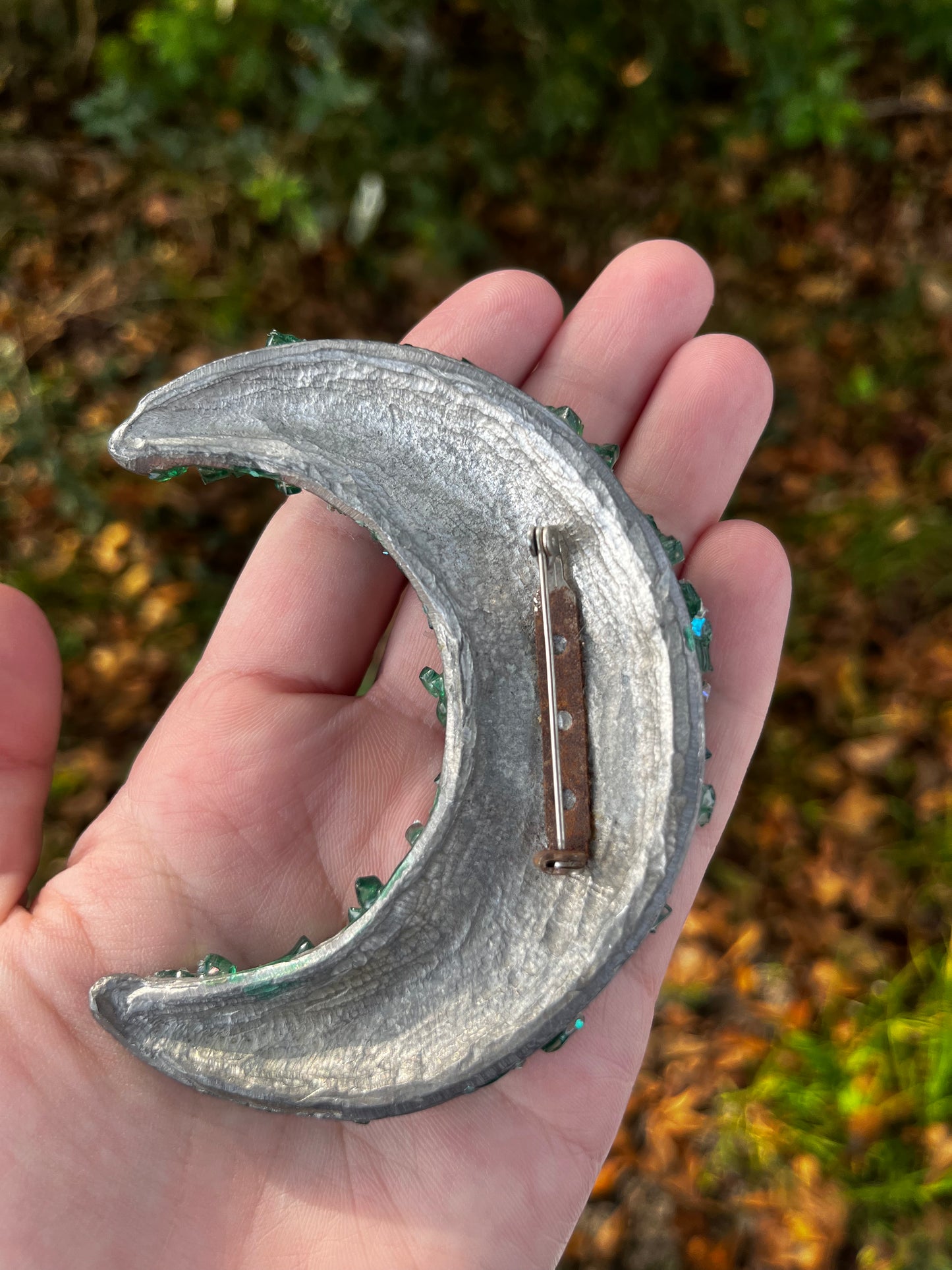 Large Crescent Moon Brooch