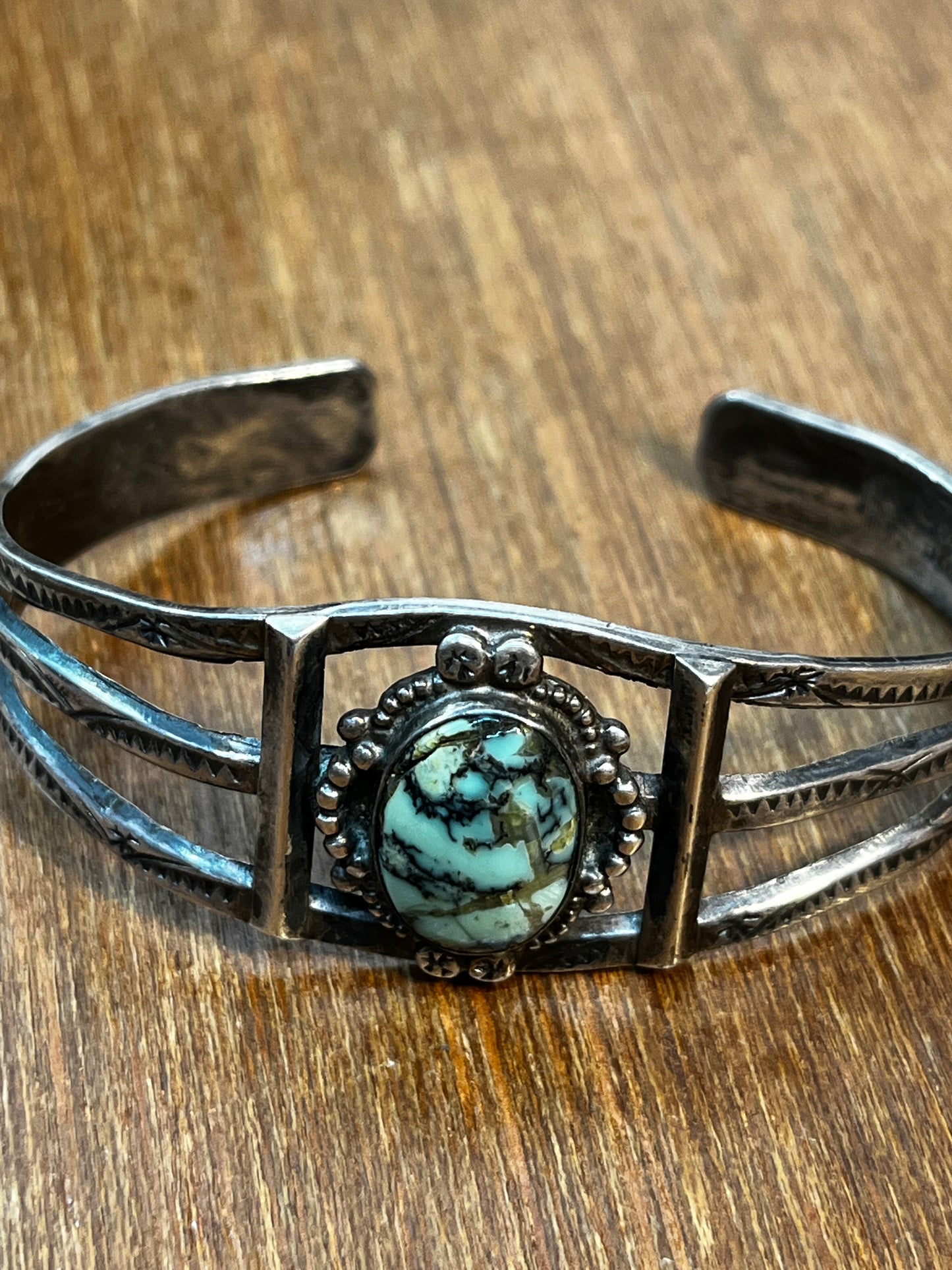Vintage Handmade Unique Turquoise Bracelet