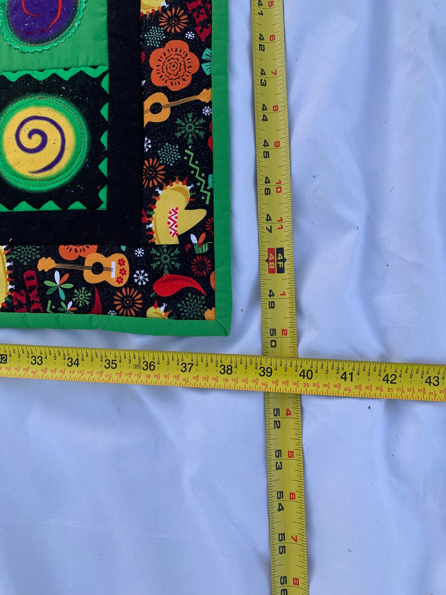 Very Colorful & Beautifully Patterned Handmade/Machine Sewn Quilt