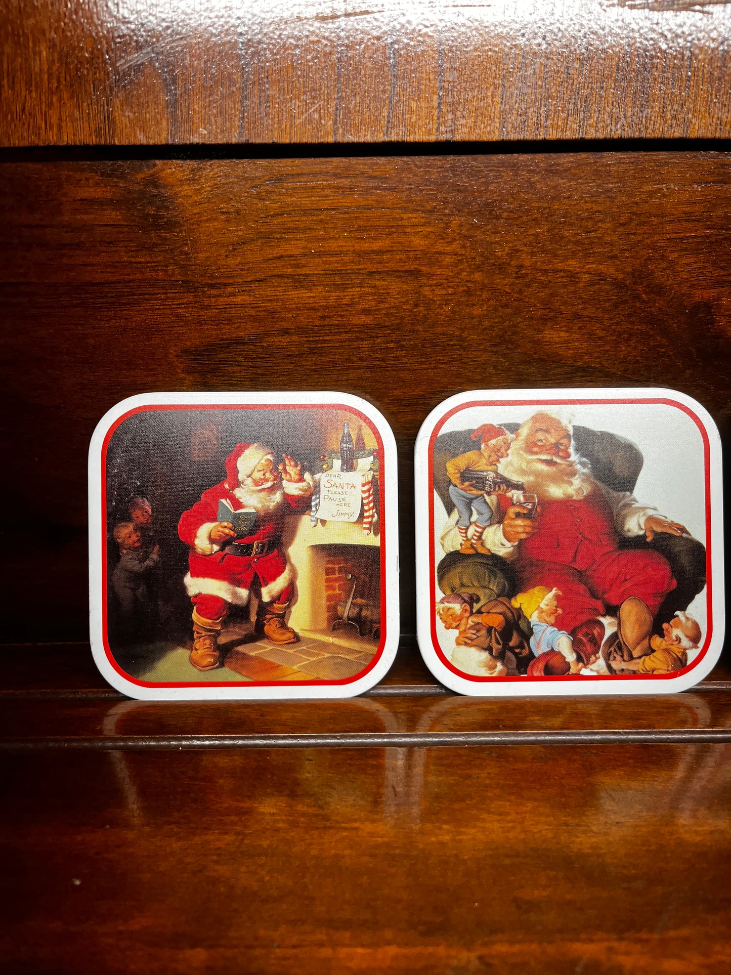 Vintage Coca Cola Santa Coasters