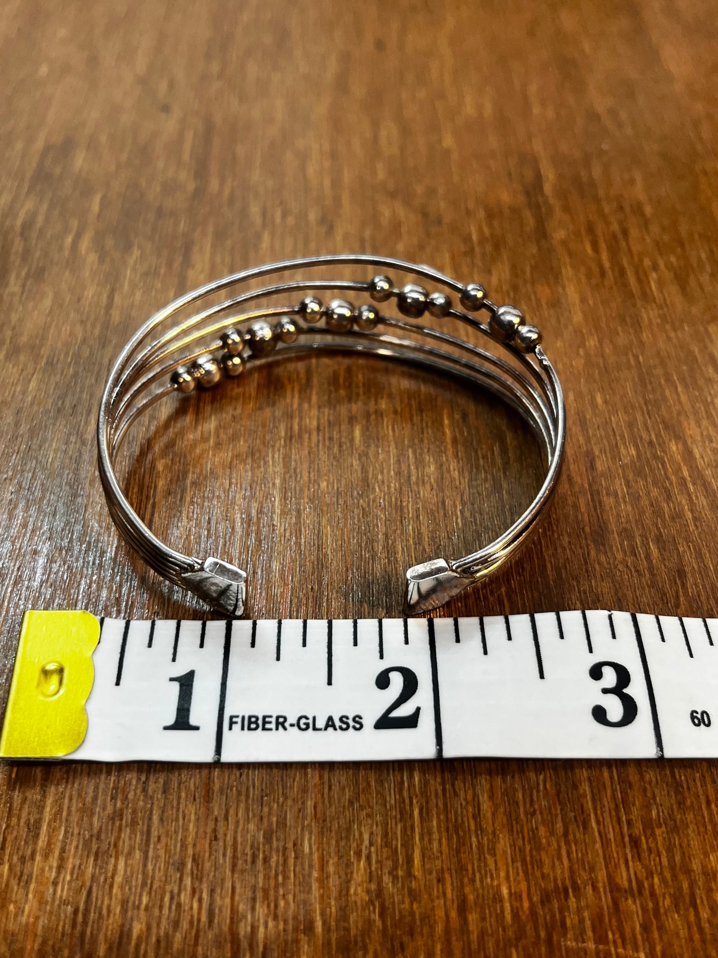 Silver Beaded Multi Band Bracelet